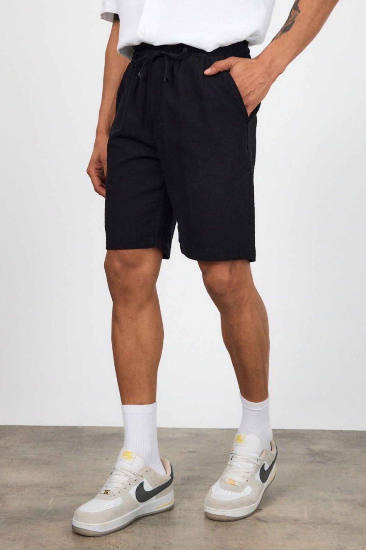 Castivo Fashion Erkek Bağcıklı Düz Kesim Basic Şort