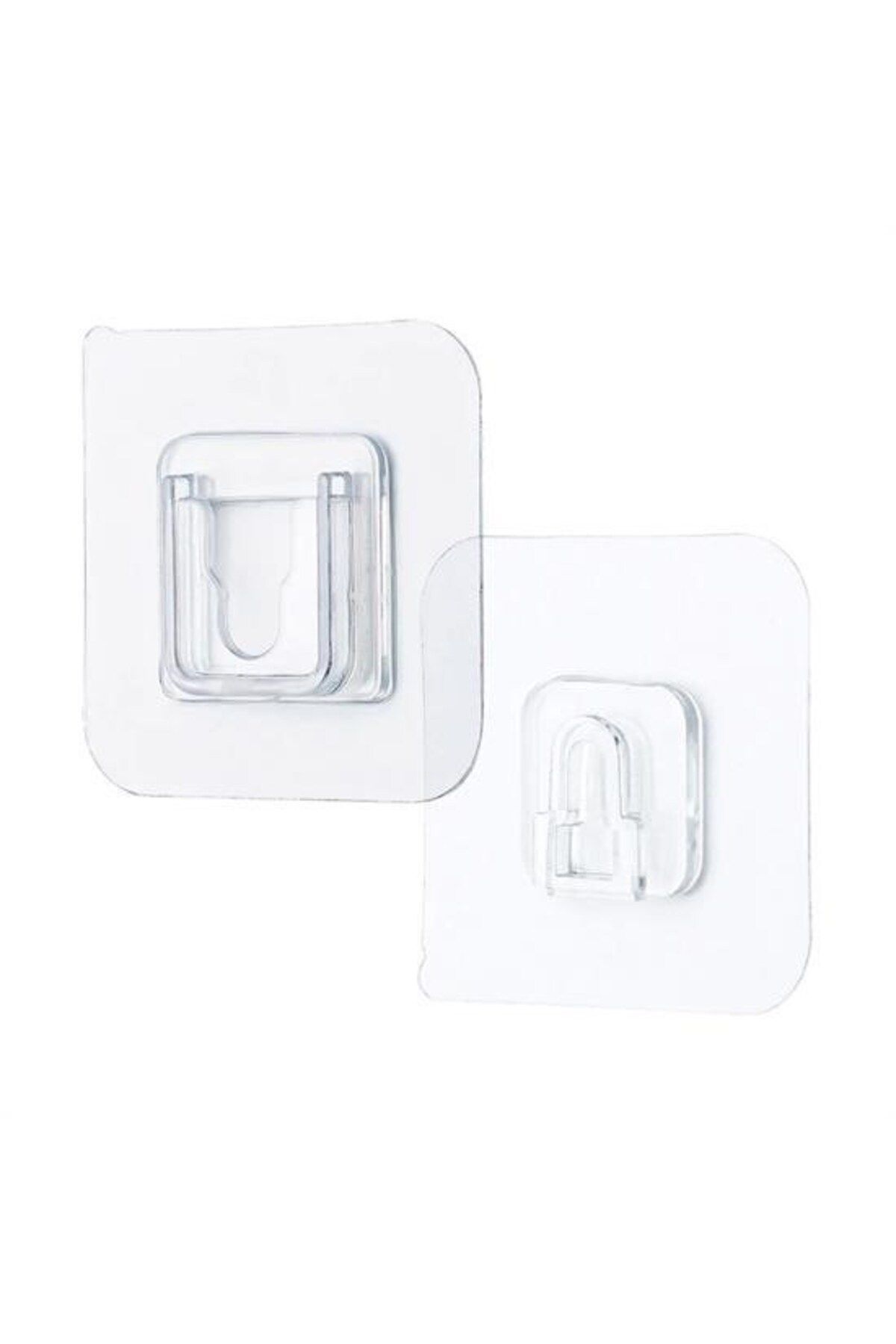 Evinso ® Eşya Sabitleme Askısı 10 Çift Şeffaf Çift Taraflı Yapışkanlı Geçmeli Klips
