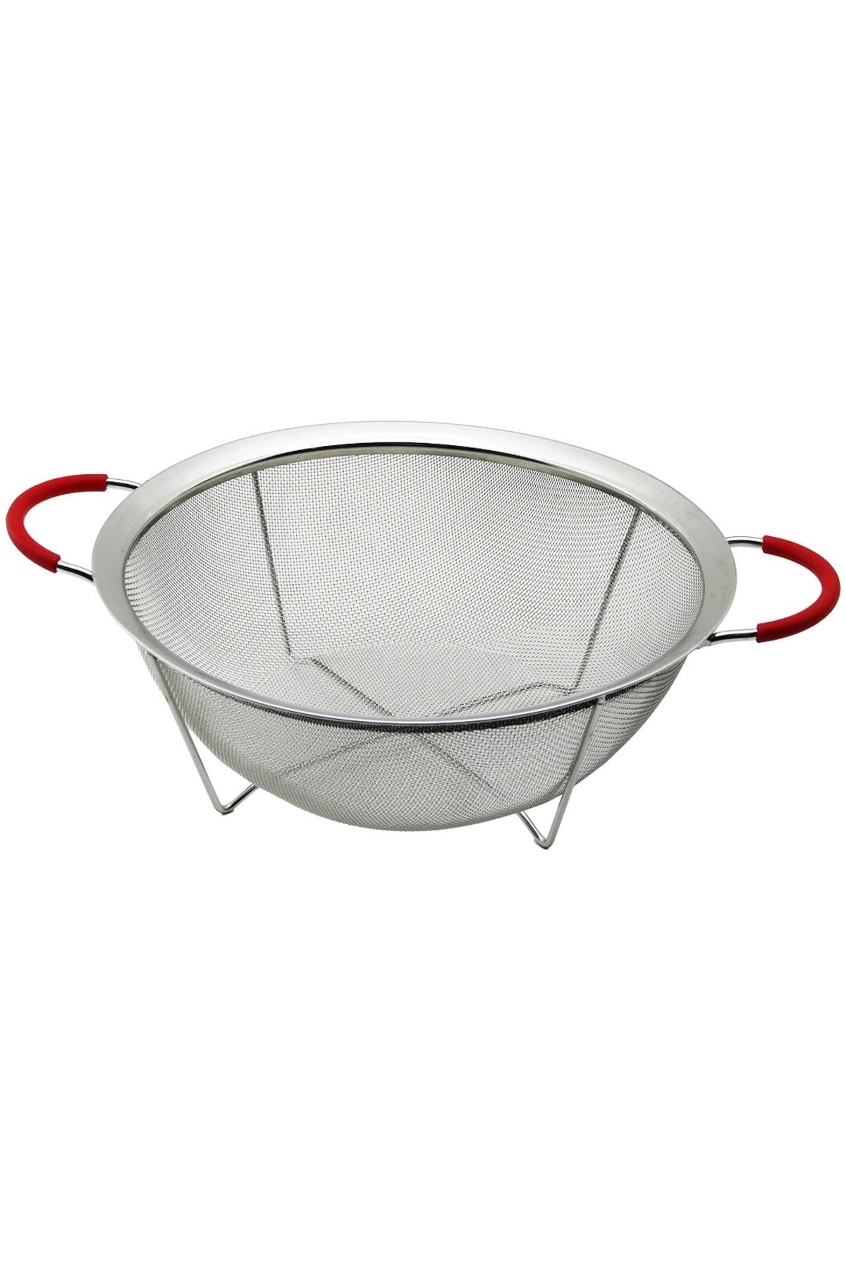 HayMed 28cm Tel Sepet Metal Süzgeç Silikon Kılıflı Kulp Metal Çerçeve - Ayak (4172)