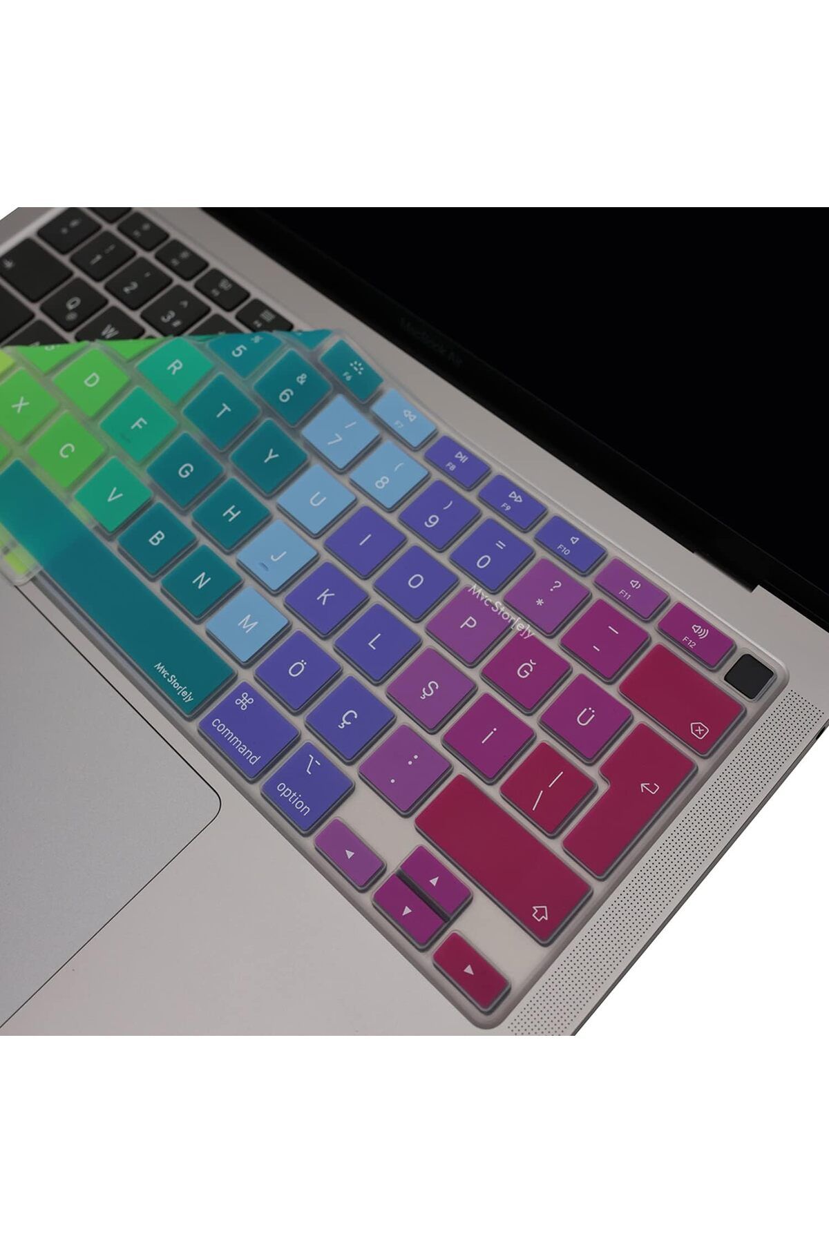 ÇAĞUR çağur Macbook Air M1 13inç Klavye Koruyucu Türkçe Q Dazzle A2179 A2337 ile Uyumlu Pembe Yeşil