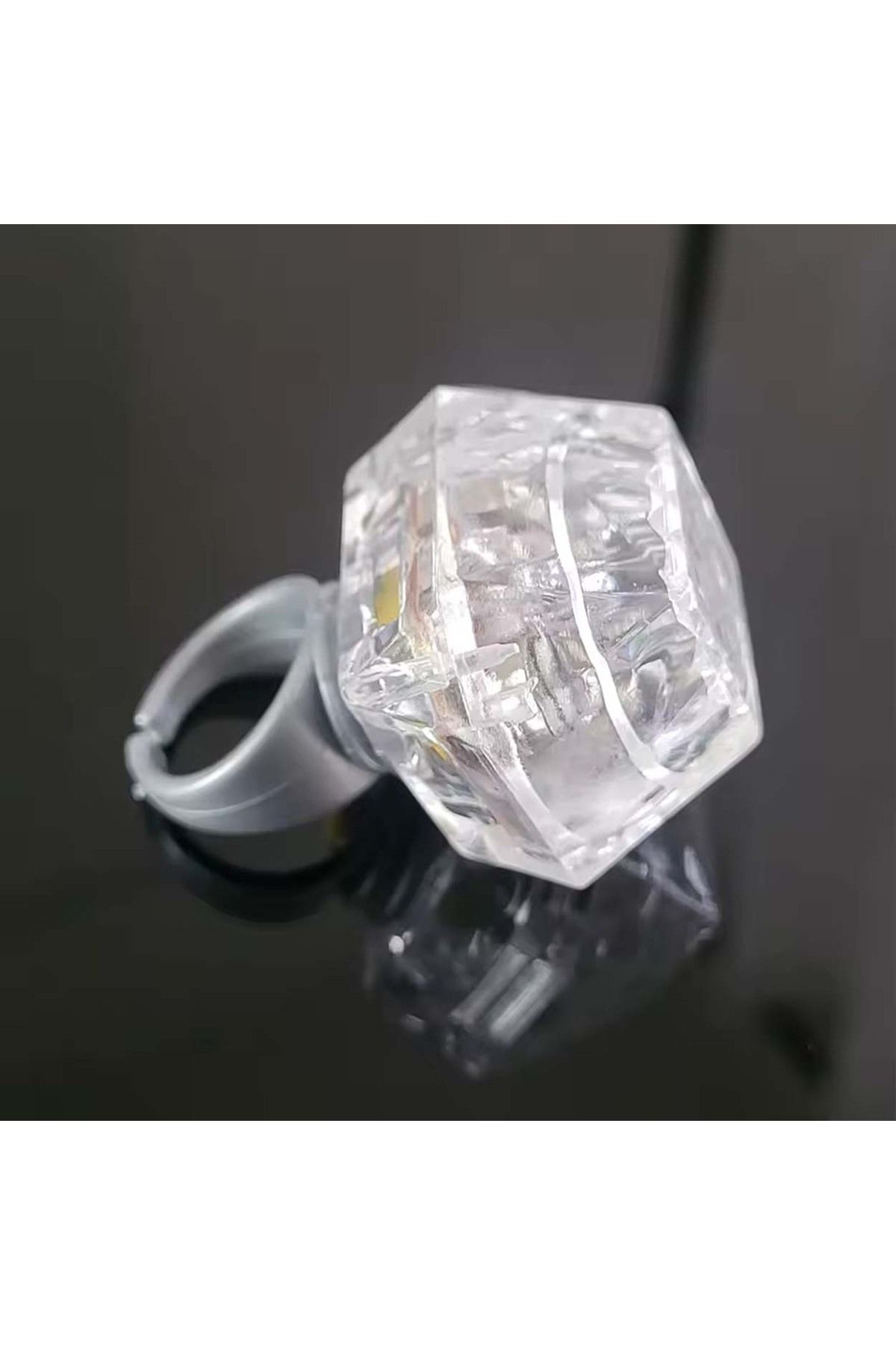 KDROĞLU KDROGLU Tasarımlı Led Glow Işıklı 3 Modlu Gümüş Yüzük 3.5 x 5 cm New Desing 1109836