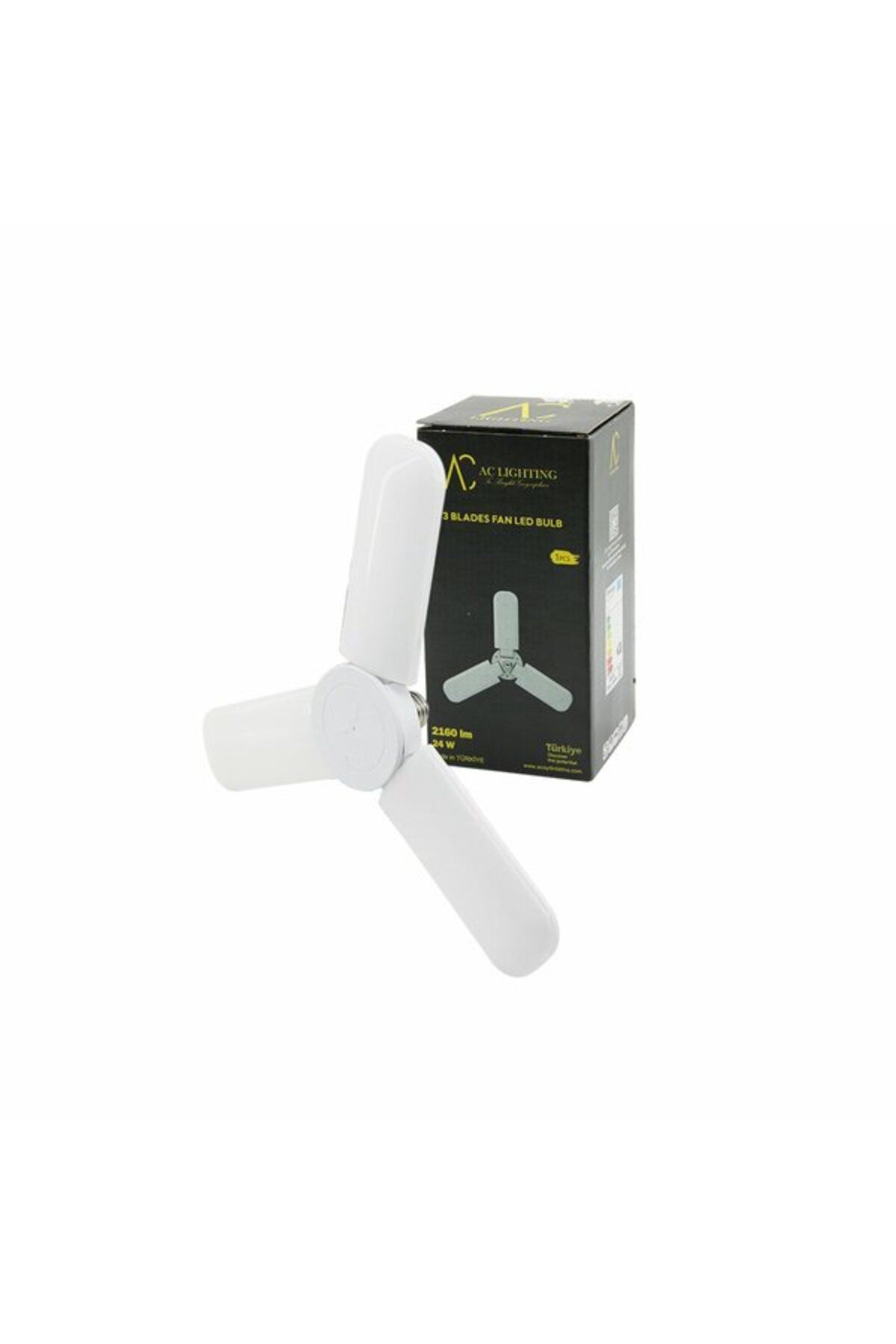 KDROĞLU KDROGLU 3 KOLLU 30W=270W - E27 BEYAZ LED AMPUL 2400LM - 6500K - 15CMX 3 KANAT SR-2430 New Desing 110