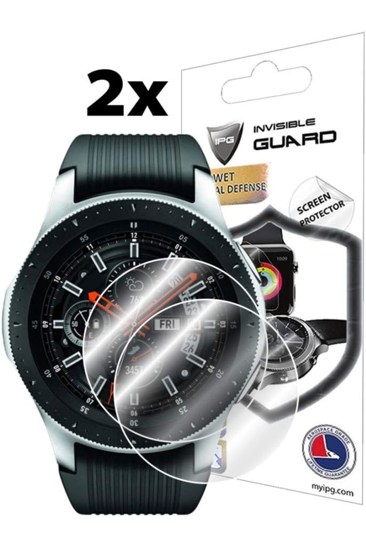 DERİK Derik Galaxy Watch 46 mm Silver Ekran Koruyucu, 2 Adet YENİ 1122015
