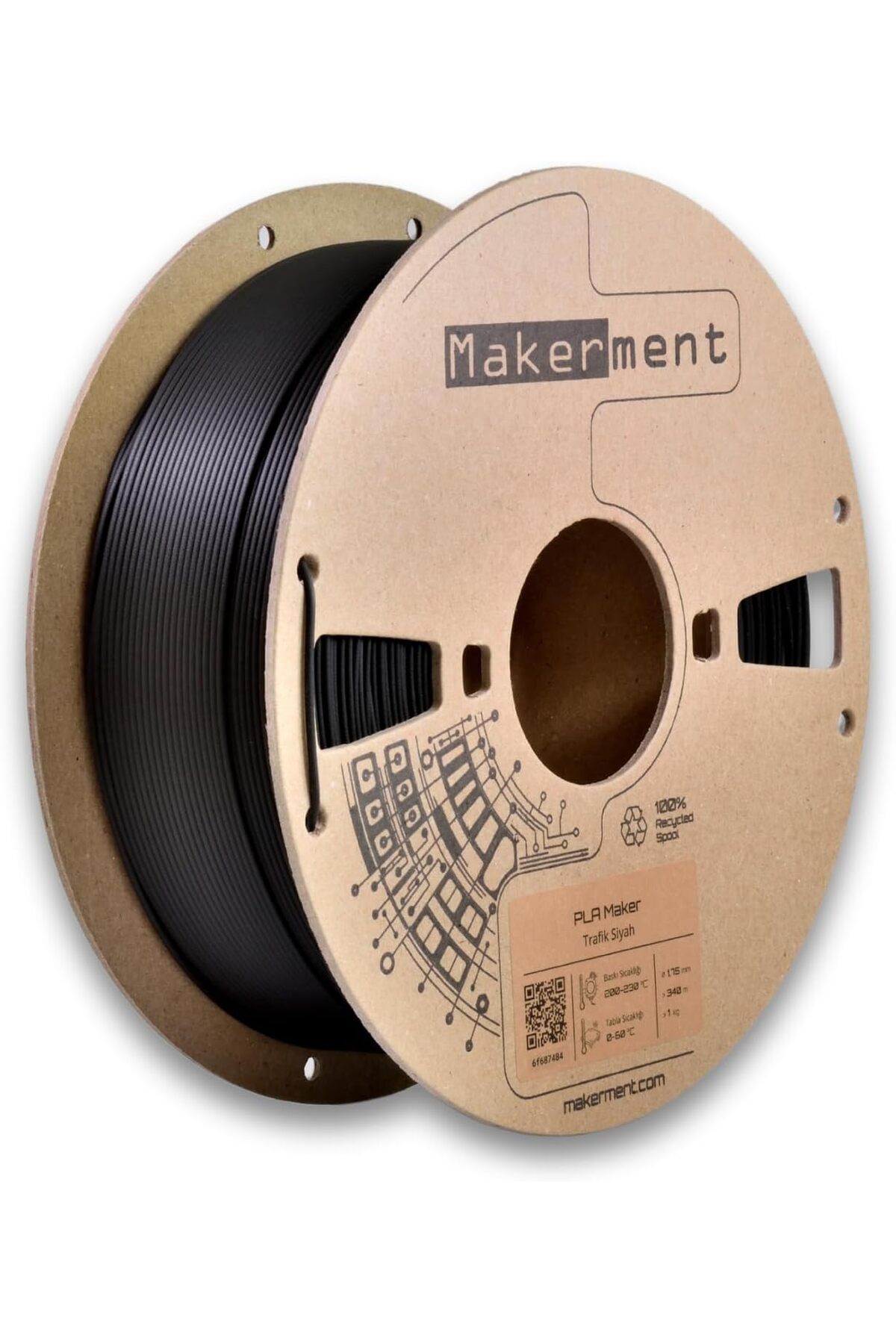 ÇAĞUR çağur PLA Maker, 1.75mm 1kg 3D Yazıcı PLA Filament (Trafik Siyah) YENİ 1109945