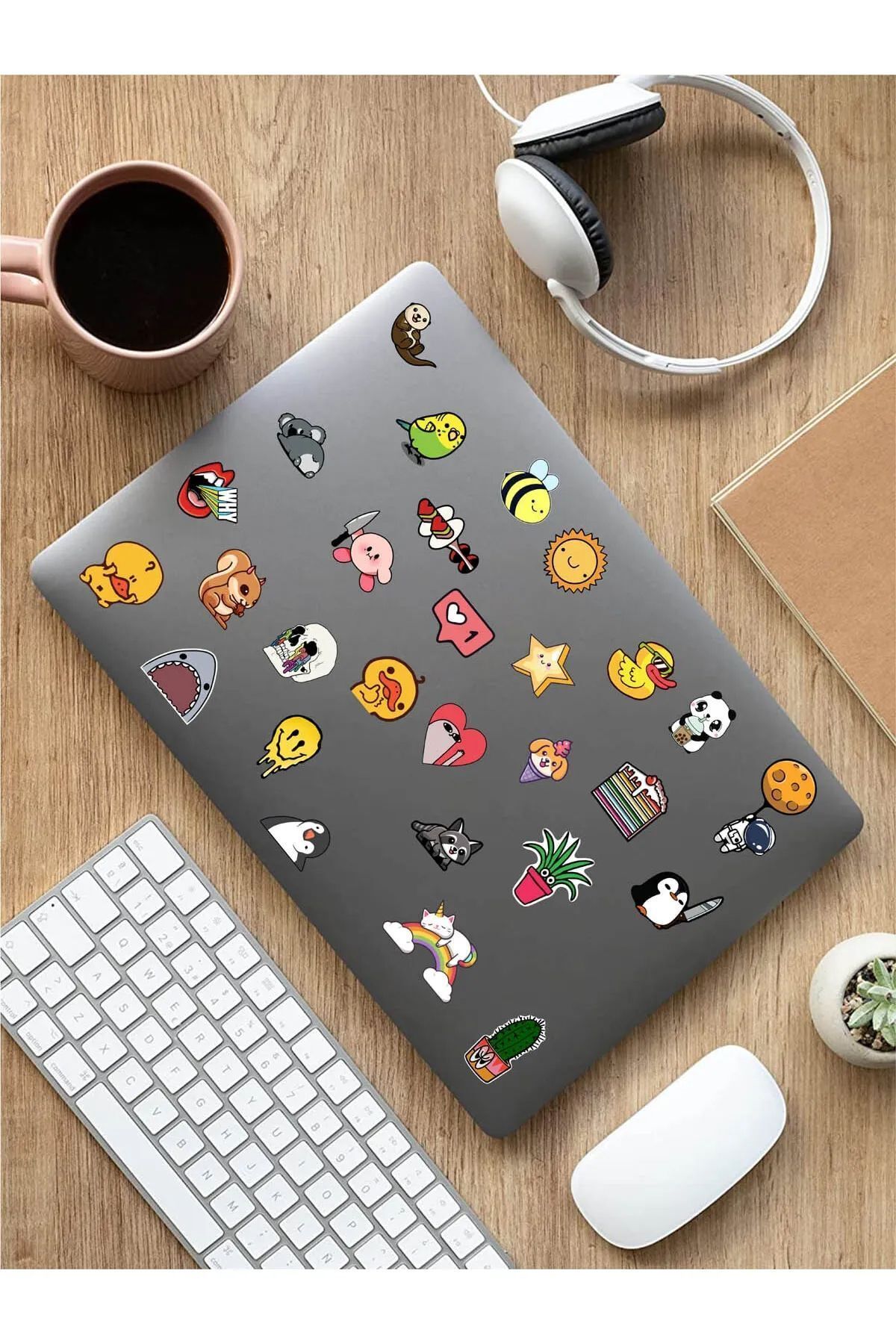 KT Decor Mini Temalı Telefon, Tablet, Laptop, Notebook, Defter, Ajanda PVC Sticker Seti