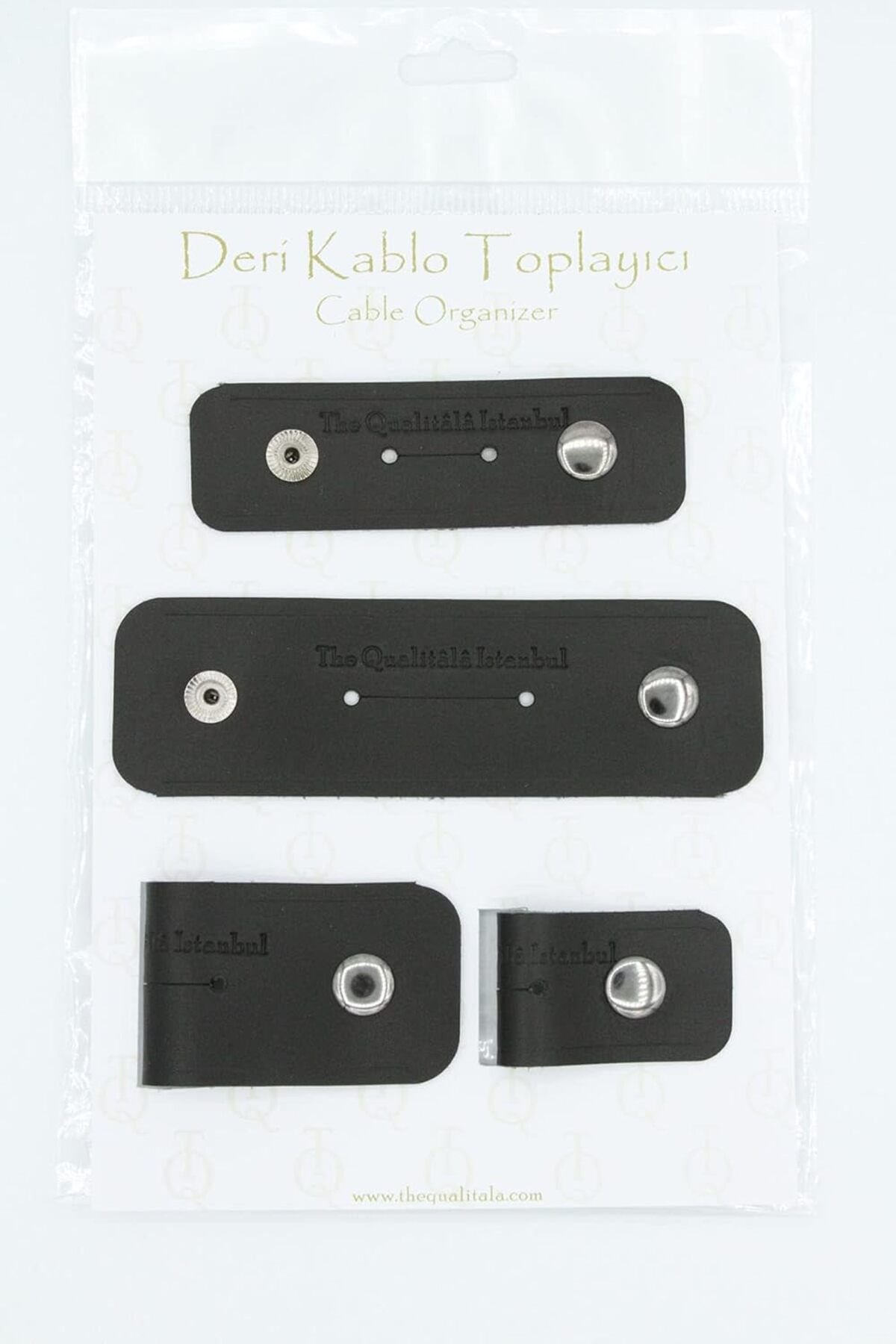 KDROĞLU KDROGLU Qualitala Deri Kablo Toplayıcı Set Açık Kahve 3 Büyük 3 Küçük (Siyah) New Desing 11