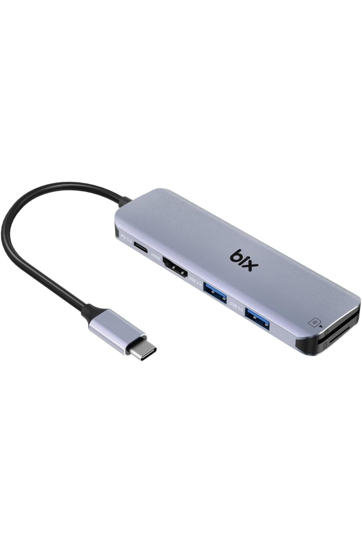 mazıdağı where BX09HB Type-C to 2*USB 3.0 4K HDMI PD 100W SD ve Micro SD Kart Okuyucu Çoklayıcı Hub mzdağ