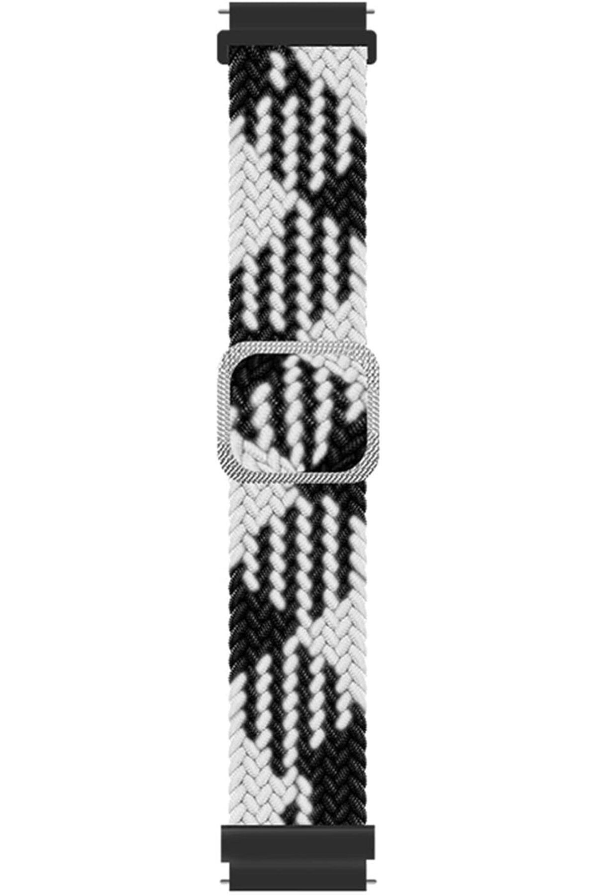 KDROĞLU KDROGLU Watch GT 3 SE Kordon Braided Siyah Beyaz New Desing 1109836