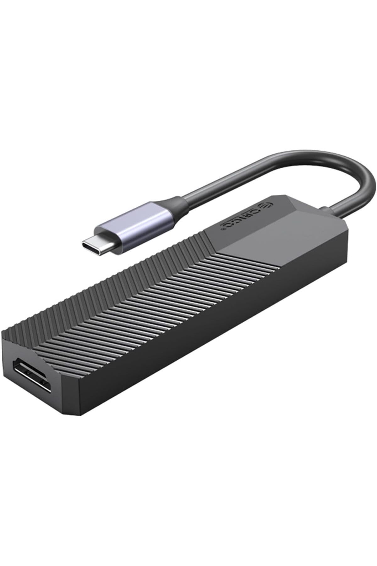 DERİK Derik Type-C Bağlantılı PD55W 2 USB Portlu HDMI Type-C TF/SD Docking Station Siyah YENİ 1122015