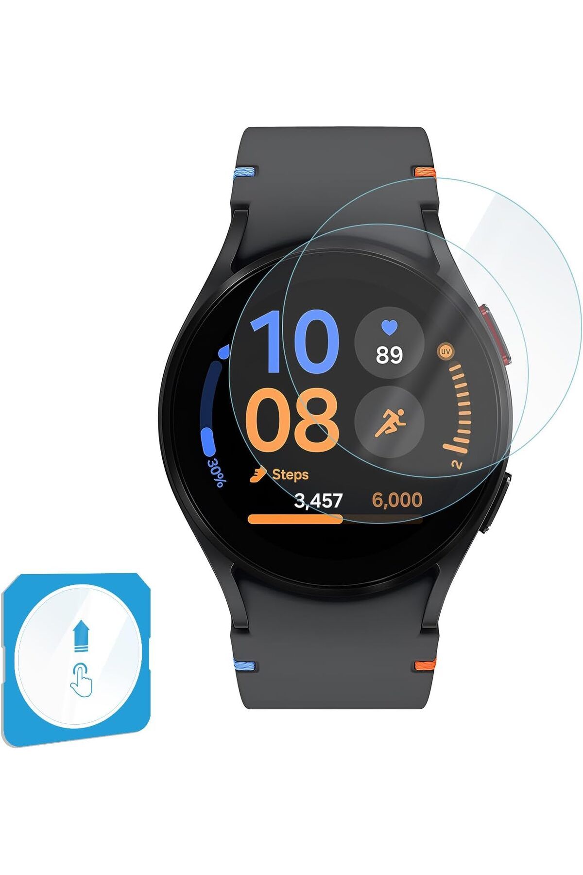 KDROĞLU KDROGLU Galaxy Watch FE 40mm için 2'li Paket (2 Adet) Kolay Kurulum Otomatik Hizalama Aparatlı Şe