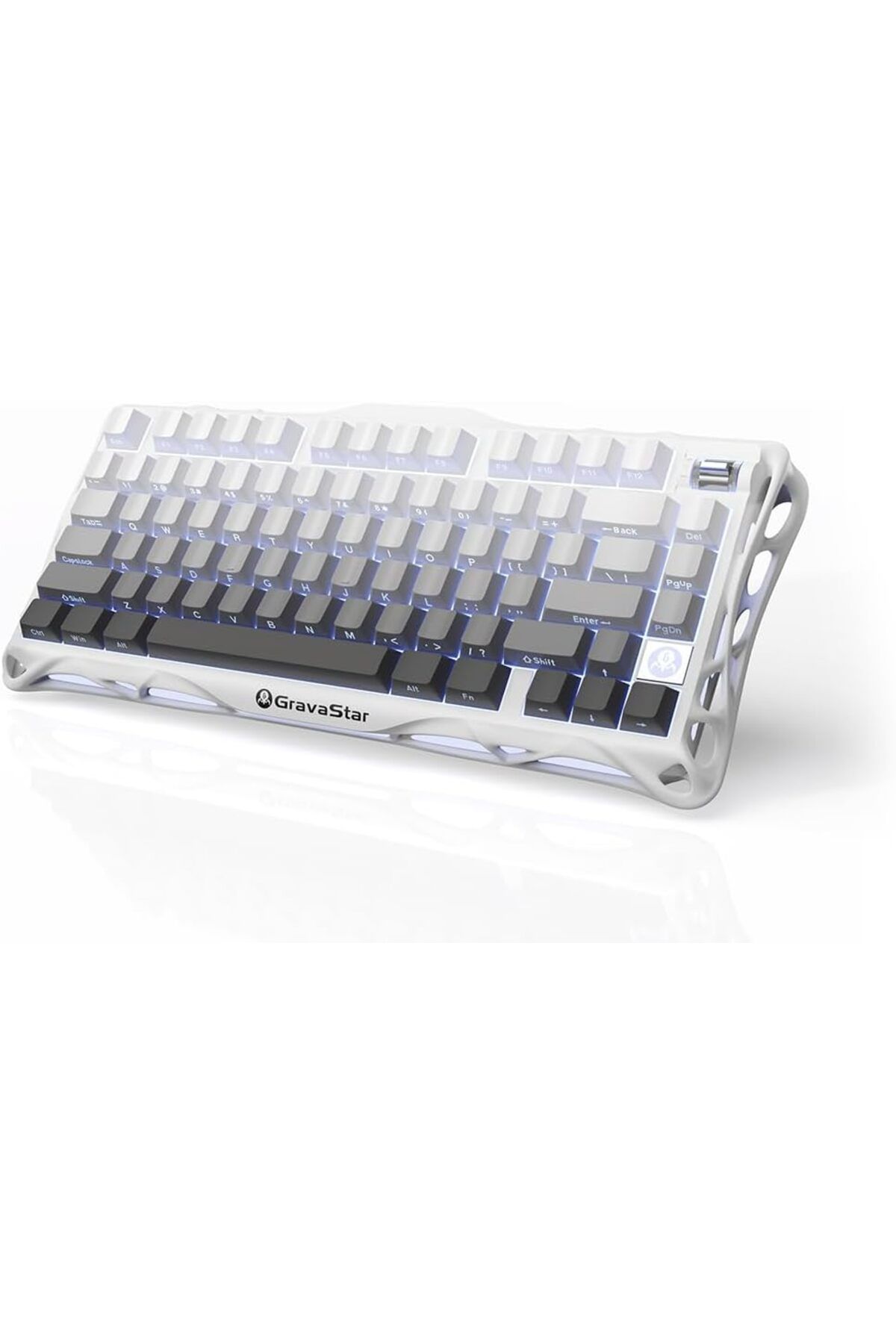 ÇAĞUR Mercury K1 RGB Kablosuz Mekanik Gaming Klavye, Alüminyum Çerçeveli, İngilizce Q, Beyaz Y