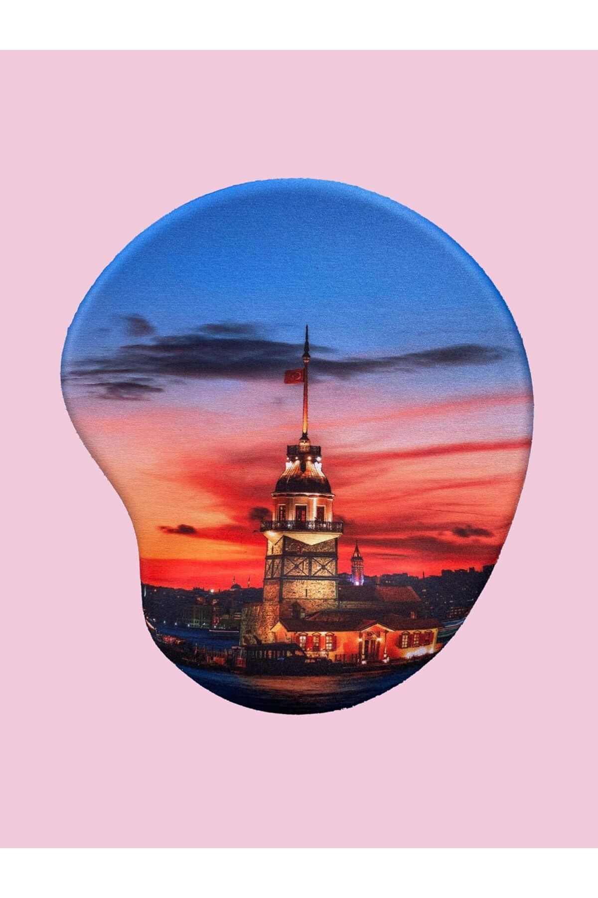 DERİK Derik SHOP Türkiye Serisi - Kız Kulesi Gün Batımı Baskılı Bilek Destekli Mouse Pad YENİ 1122