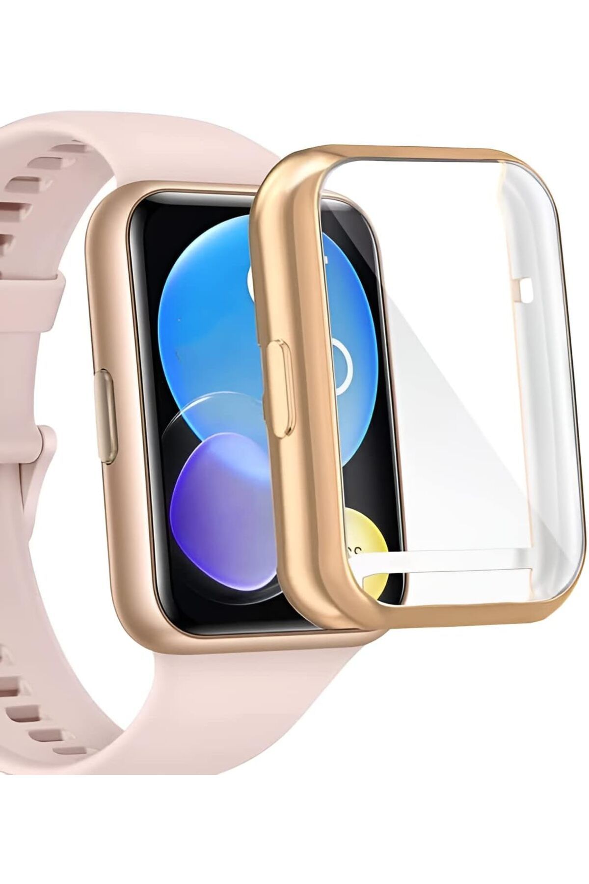 KDROĞLU KDROGLU Watch Fit 2 İçin Saatin Çerçevesini Tam Saran TPU Ekran Koruyuculu Çizilme ve Darbelere