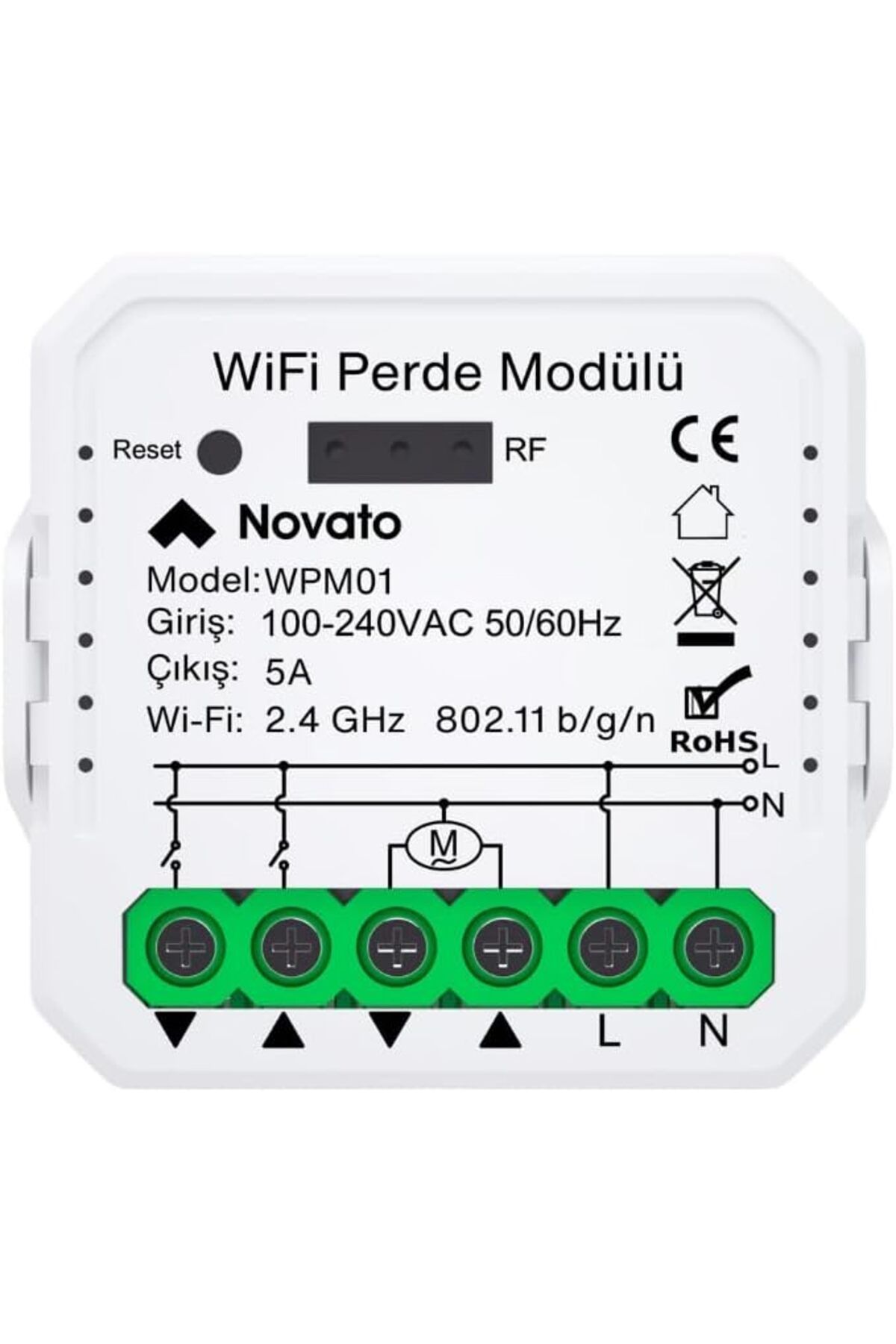 KDROĞLU KDROGLU Mini WiFi Akıllı Perde Panjur Kontrol Rölesi (Tuya, Smart Life, Google Home, Amazon Alexa