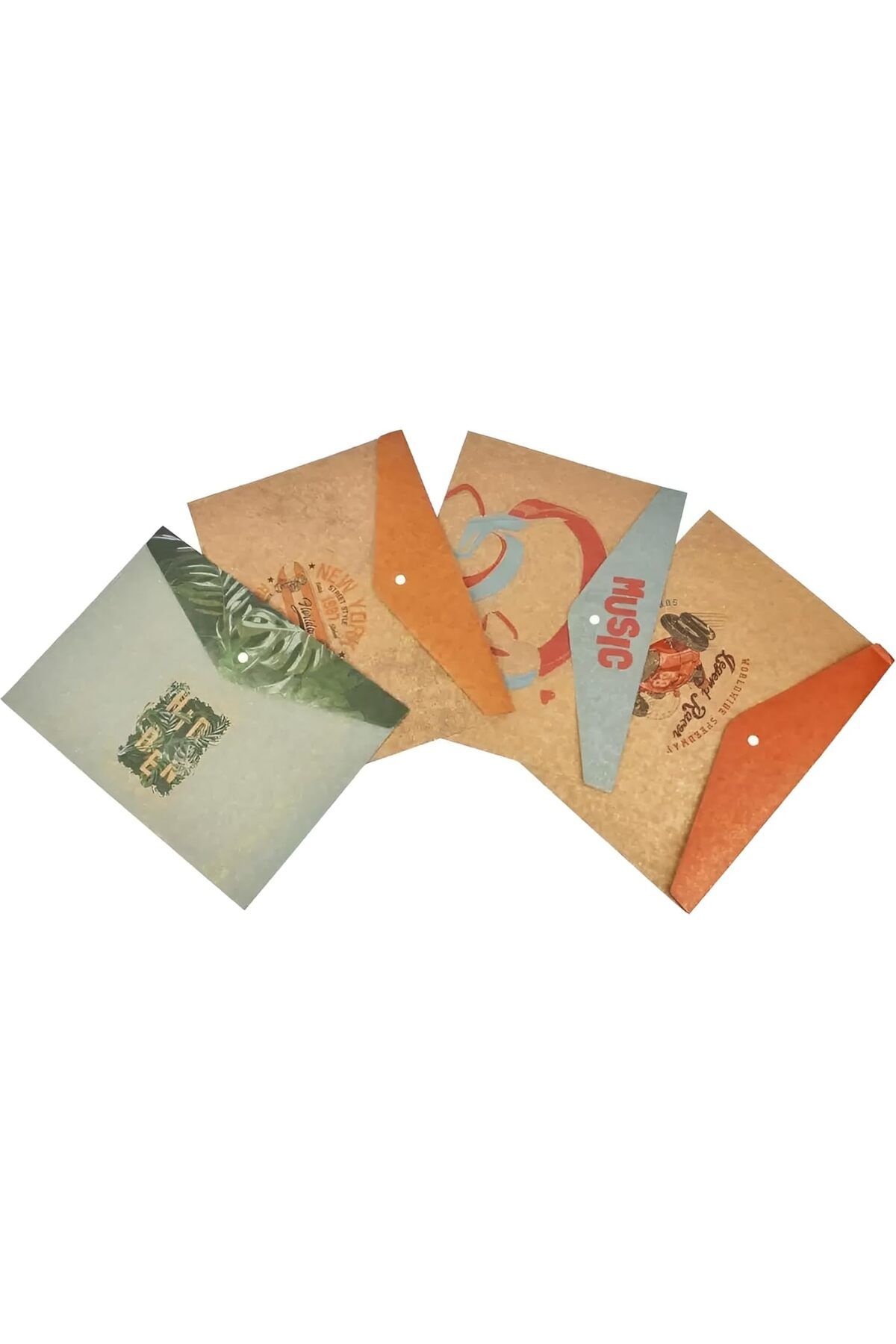 KDROĞLU KDROGLU Tasarım Çıtçıtlı Dosya, 1 Adet, Dekoratif Retro Baskılı (KARIŞIK GÖNDERİLİR) New