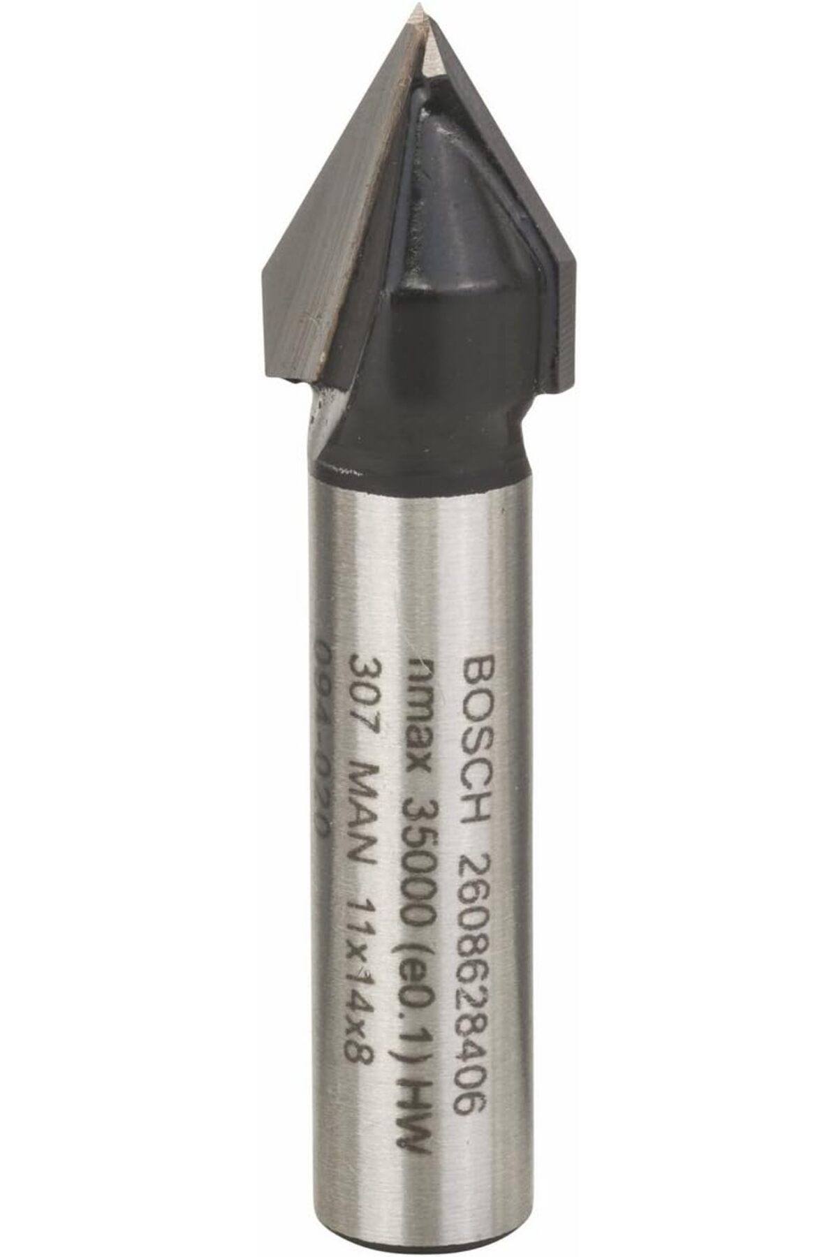 KDROĞLU KDROGLU Professional Aksesuar 2608 628 406 V Oluk Freze 8 mm, D1 11 mm, Uzunluk 14 mm, G 45 mm, 60°