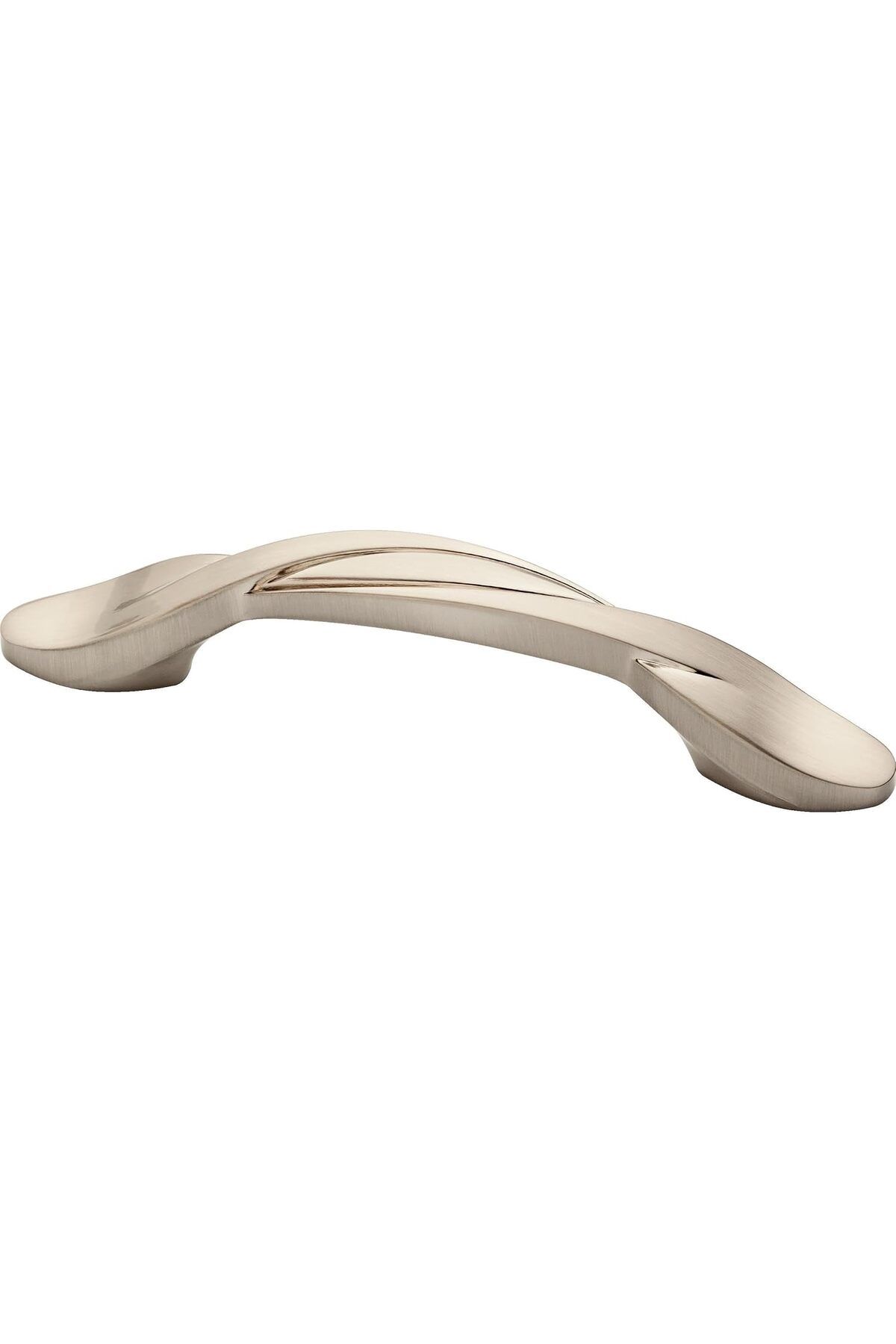 KDROĞLU GEÇMEZ Brass Kavisli Dolap Çekme, Nikel, 3 İnç Çekmece Kolu, 25'li Paket, P35518K-SN-B1 AVM 111