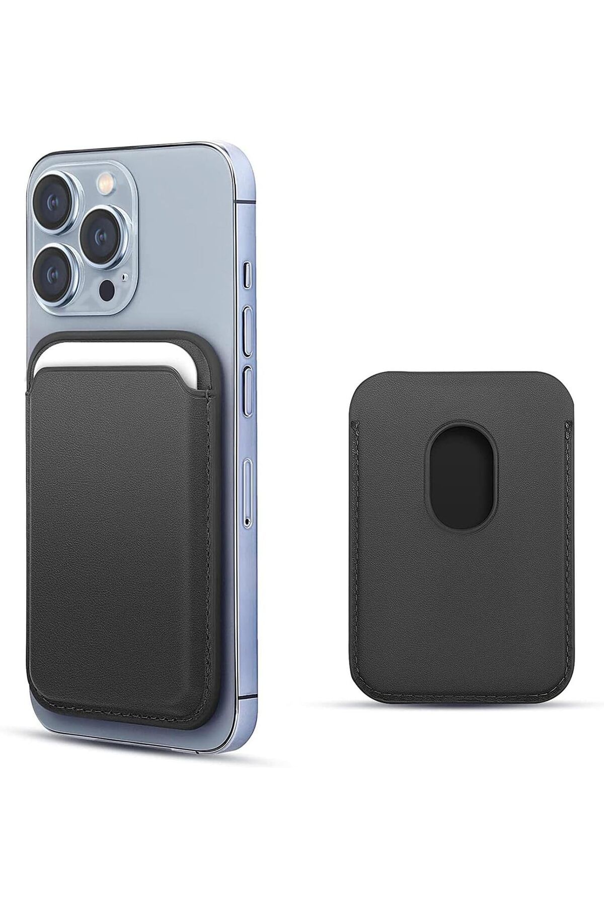 KDROĞLU KDROGLU iPhone 12 Pro için Kılıf Leather Wallet MagSafe Siyah [iPhone 12 Pro ile Uyumlu Kılıf -