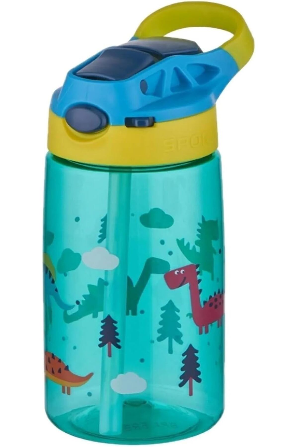 ÇAĞUR çağur 500ml Pipetli Desenli Tritan Çocuk Su Matarası (Turkuaz) YENİ 1109945