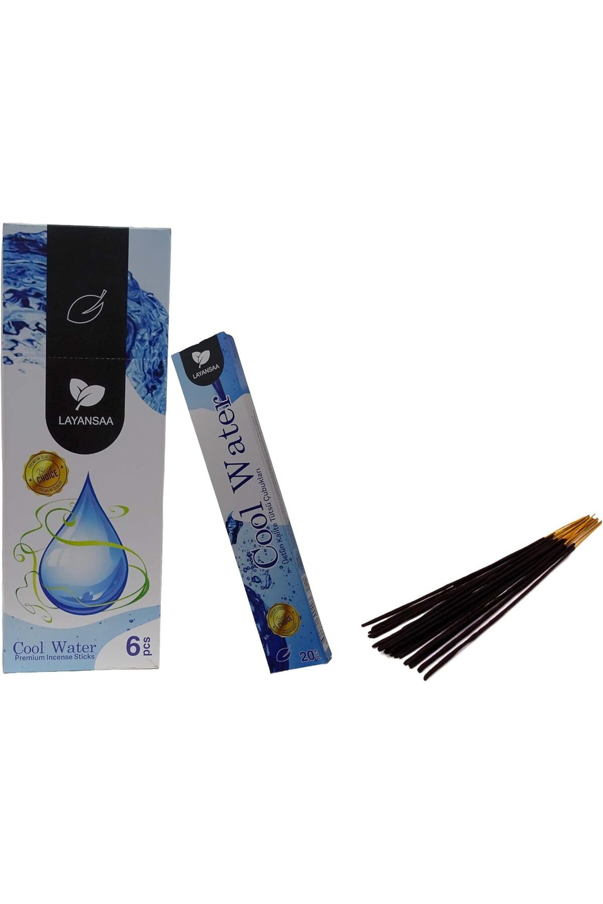 DERİK Derik Cool Water (Serin Su) Kokusu Özel Aroma Kokusu Agarbatti Arınma 20 Adet 1 Paket Çubuk Tüts