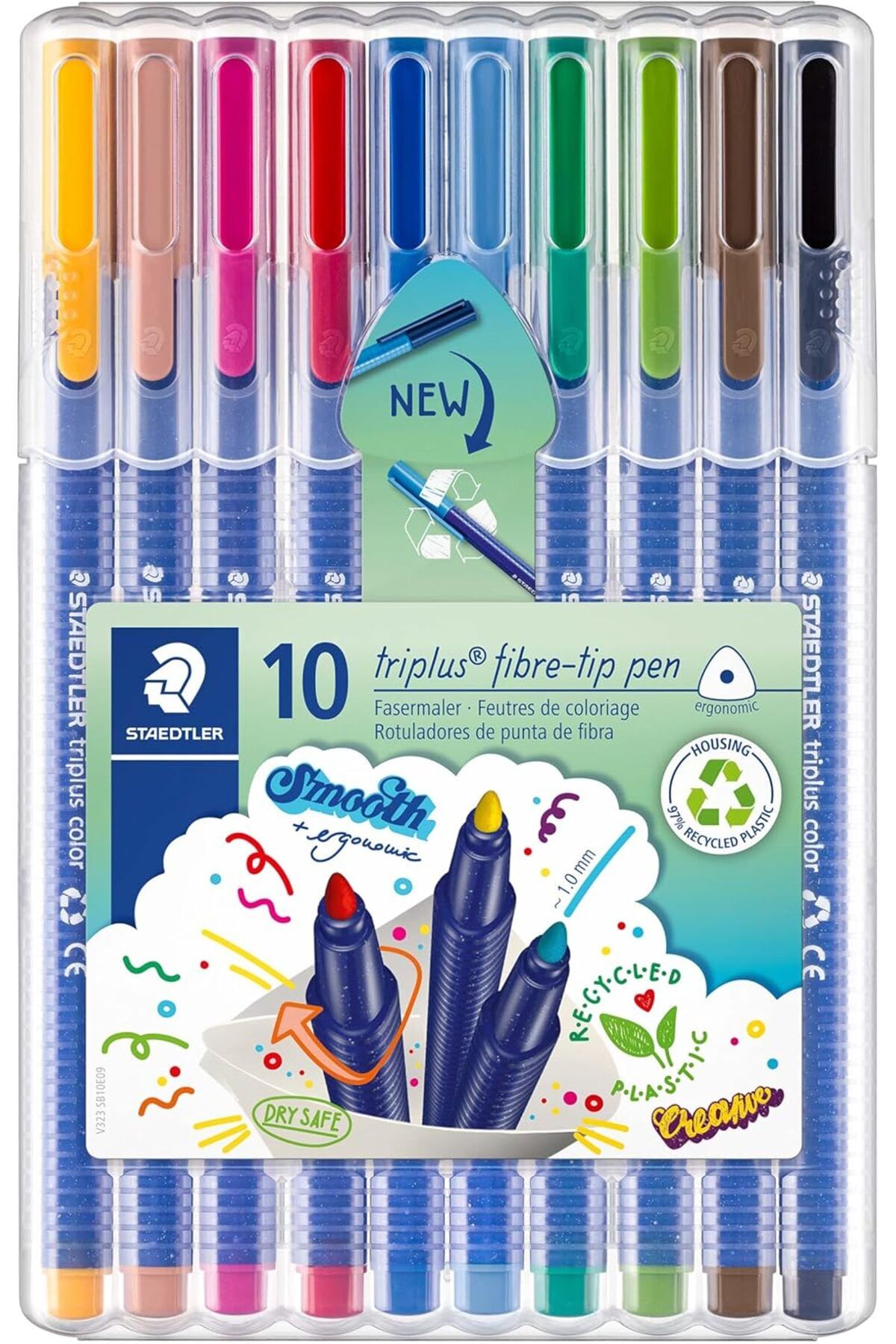 STOREMAX mrttnca 323 Sb10 Triplus Color Üçgen Keçeli Kalem 1.0 mm 10'lu Set trndymrt 1087243