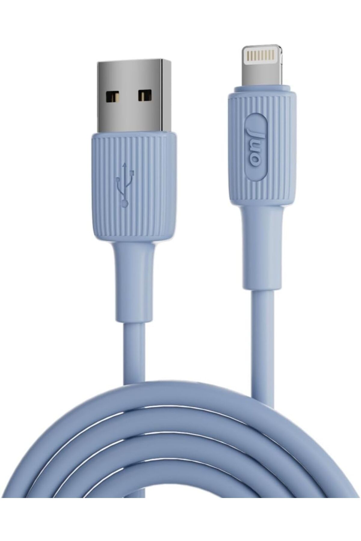 DERİK Derik 12W 2.4A USB-A to Lightning iPhone iPad Silikon Hızlı Şarj ve Data Kablosu Mavi 1 Metre YEN