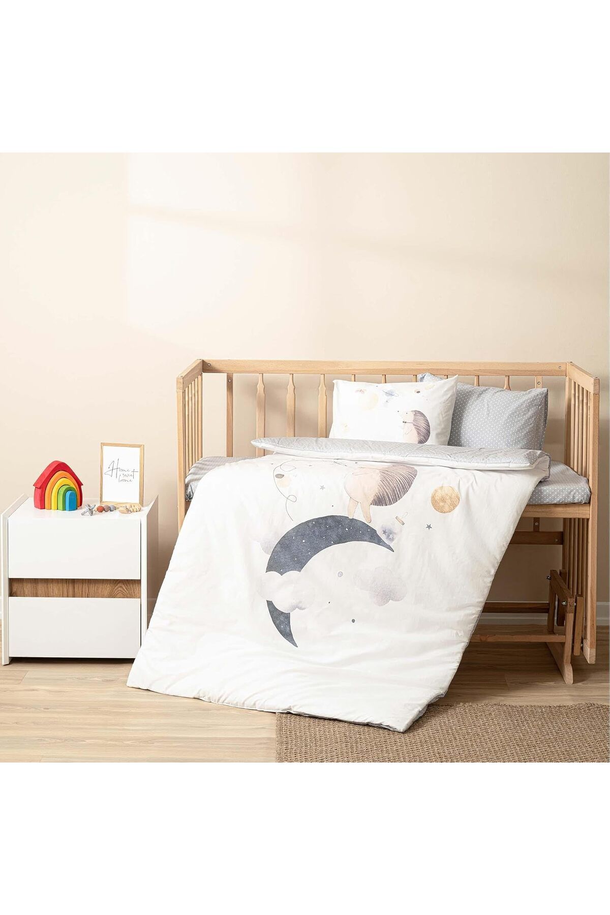 KDROĞLU KDROGLU | Luna Touch |%100 Pamuklu Bebek Nevresim Takımı Gri New Desing 1109836
