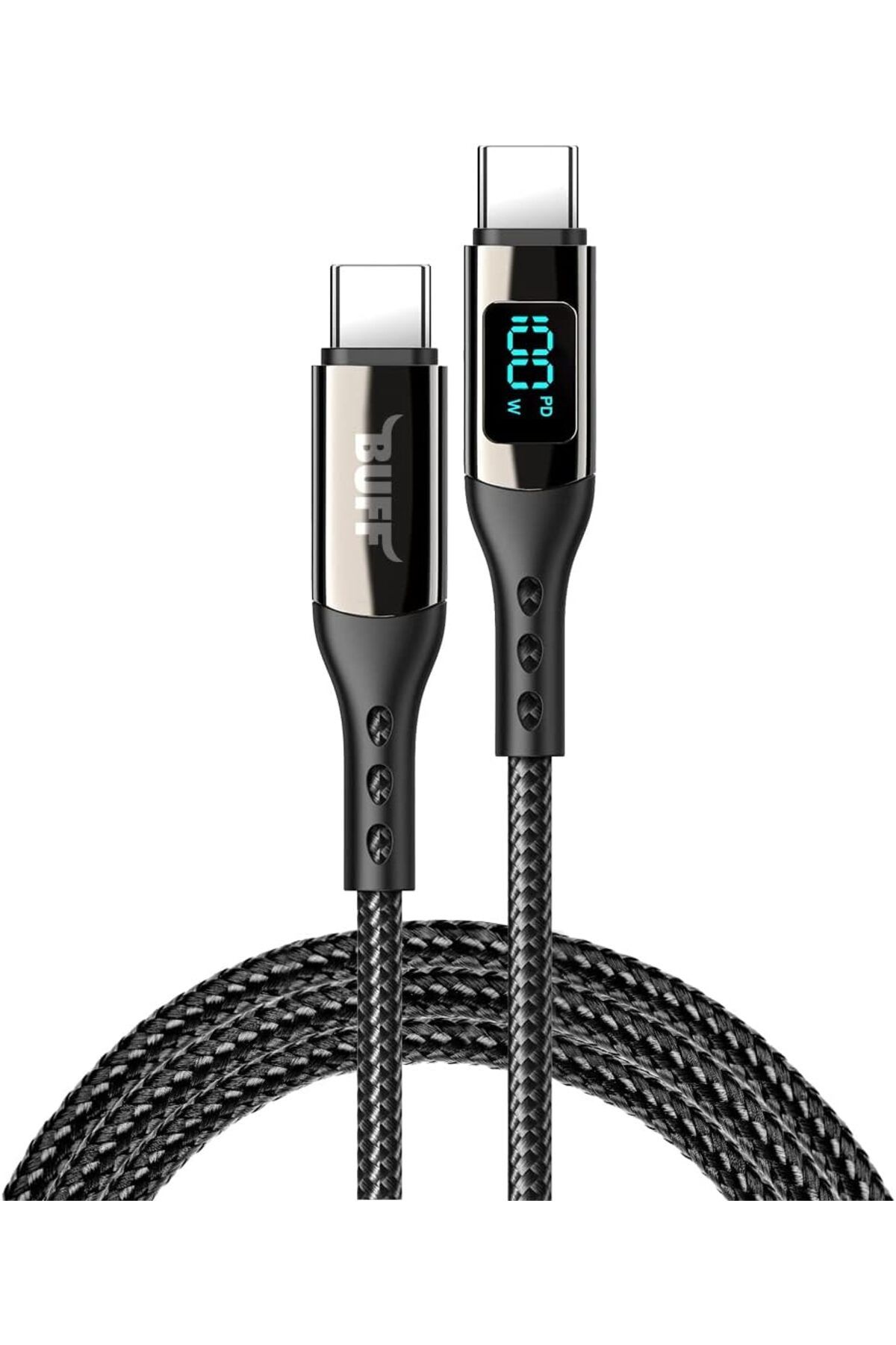 KDROĞLU KDROGLU BL73 100W Type-C To Type-C 1.2 M 5A Pd Dijital Ekranlı Data/Şarj Kablosu New Desing 110983