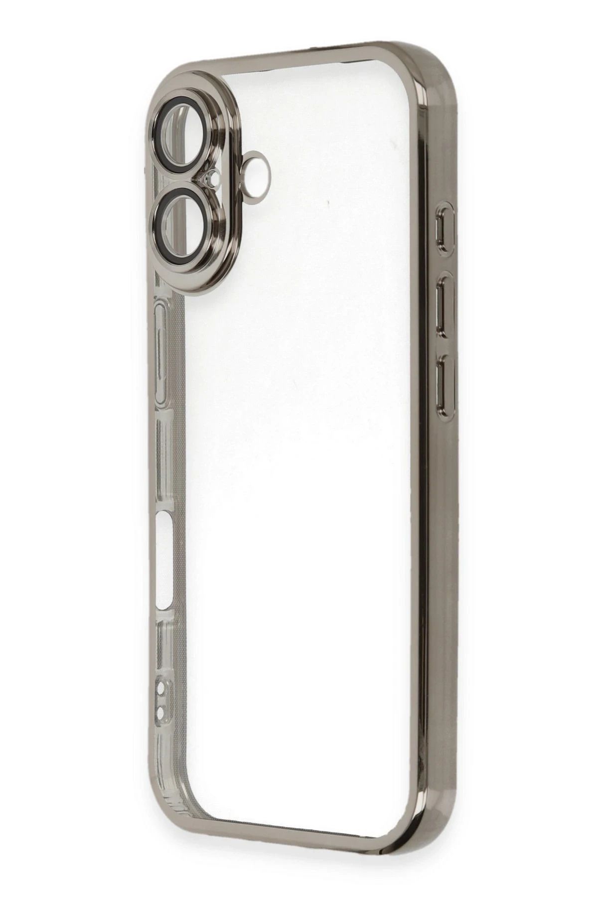 NewFace iPhone 16 Plus Kılıf Lensli Silikon - Titanyum Gri BSTMY