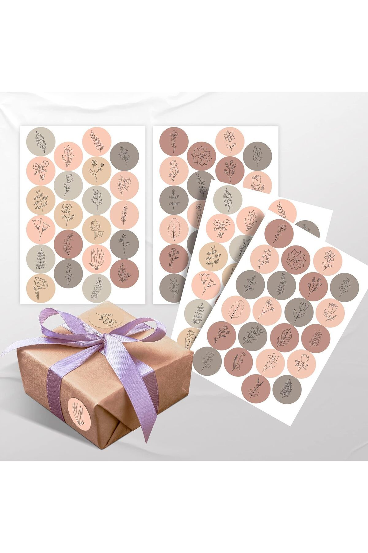 KDROĞLU KDROGLU Paketleme Çıkartmaları - Hediye Paketleri İçin Renkli Sticker - 88 Adet 3.4 cm Çapınd