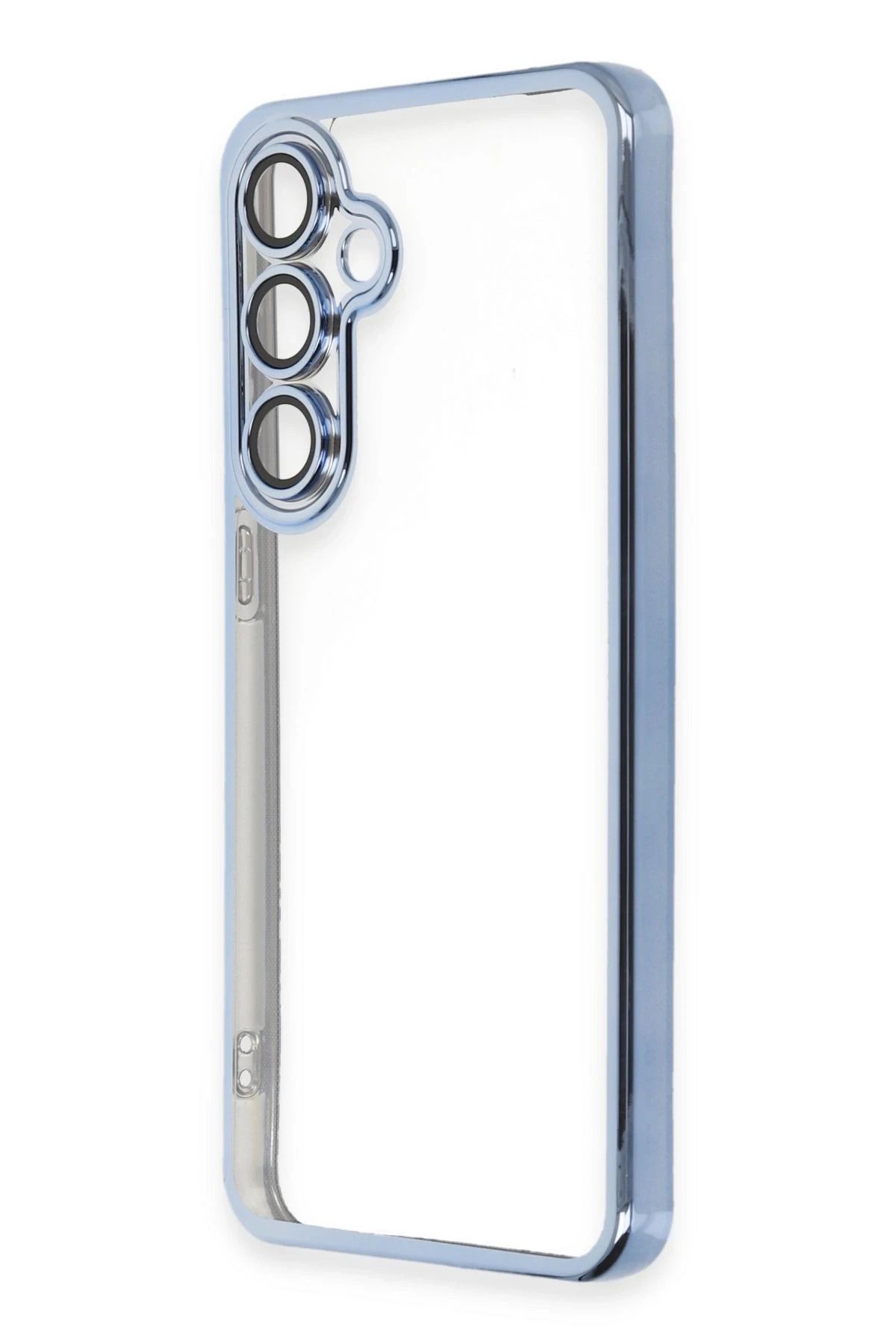 NewFace Samsung Galaxy S24 FE Kılıf Lensli Silikon - Lacivert BSTMY