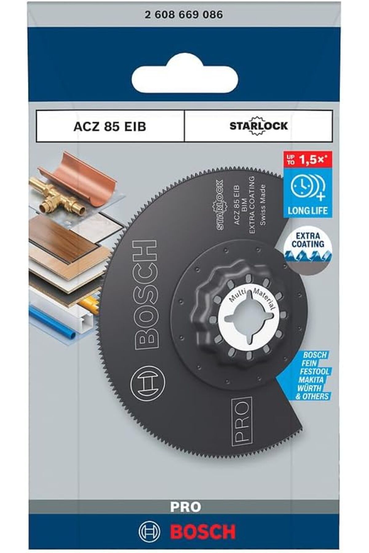 KDROĞLU KDROGLU 1x PRO ACZ 85 EIB Starlock Testere Ucu (Demir içermeyen metaller, Dolu Laminant Vinil, PVC,