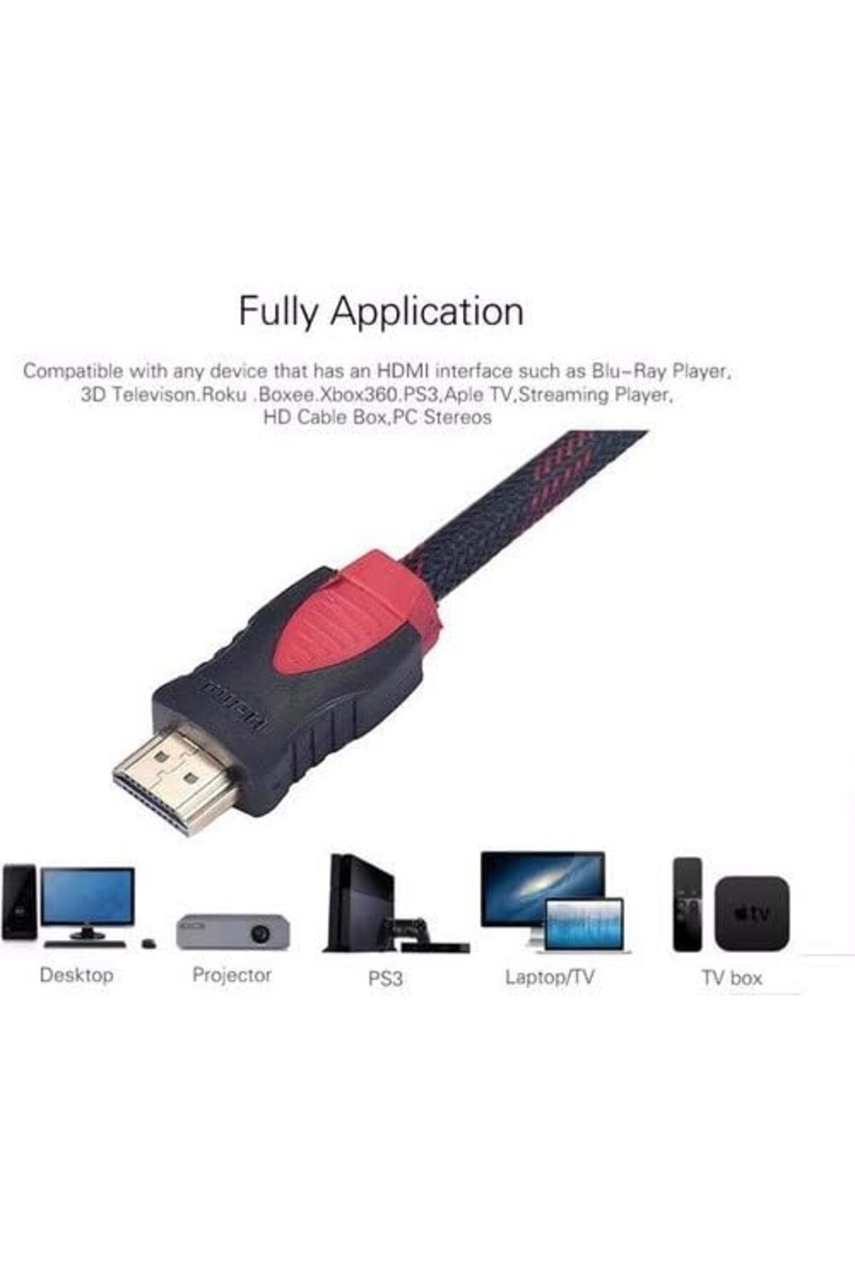 KDROĞLU KDROGLU HDMI Kablosu Altın Uçlu 1.4b 3D 10 Metre TV Bağlama 4241 New Desing 1109836