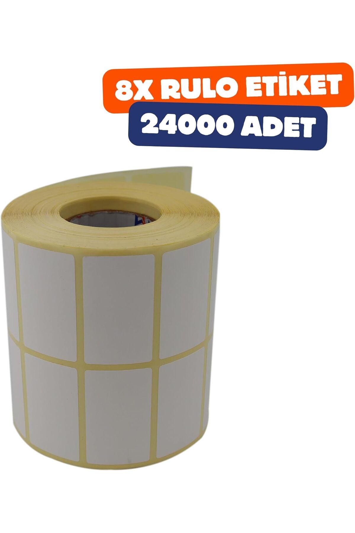 KDROĞLU KDROGLU Termal Rulo Etiket, 50mm x 30mm 24000 Adet 8 Rulo Yan Yana 2li Sarılmış Rulolar 40mm Kuka
