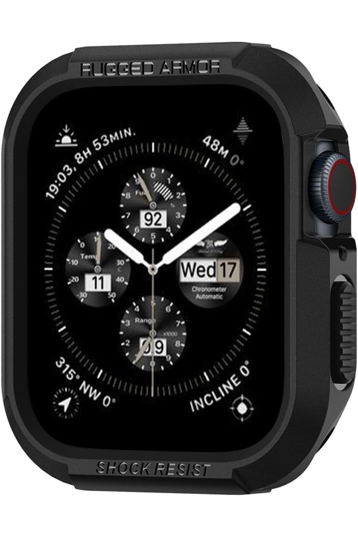 KDROĞLU KDROGLU Watch 41mm/40mm (Seri 9/8/SE2/7/6/SE/5/4) Kılıf Rugged Armor Black - 061CS24480 New Desing