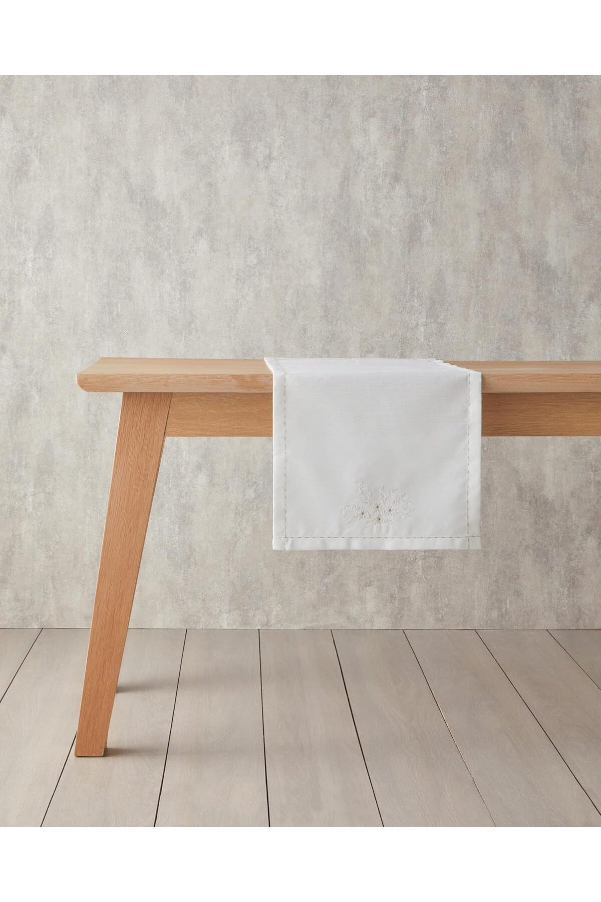 ÇAĞUR çağur Home Adelina Polyester Runner 40x140 cm Beyaz-Gold YENİ