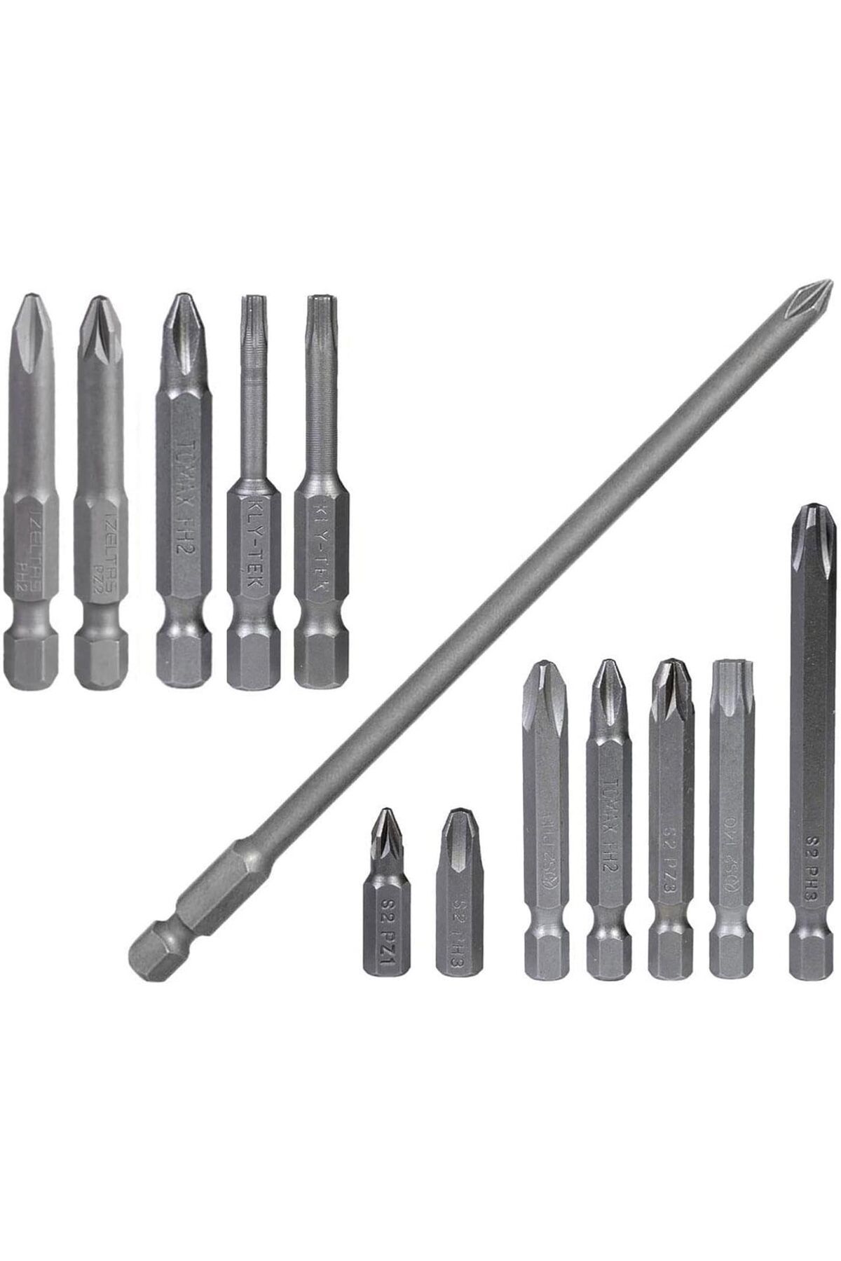 ÇAĞUR çağur 13 PARÇA SET İzeltaş-Klytek Matkap Bits Uç Vidalama Ucu Düz Yıldız Torx Uç YENİ 110