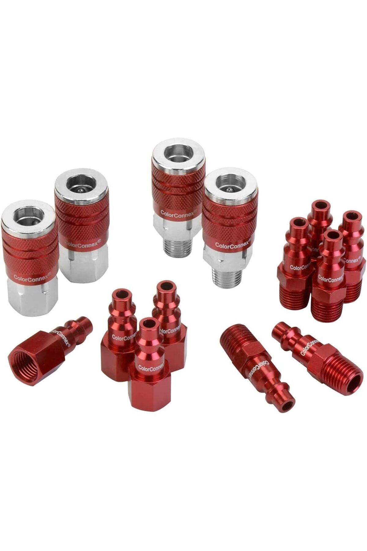 KDROĞLU KDROGLU Manufacturing renk Connex Tip D 14 adet. 1/4 inç Kırmızı kavrama ve fiş-Set, A73458D Ne