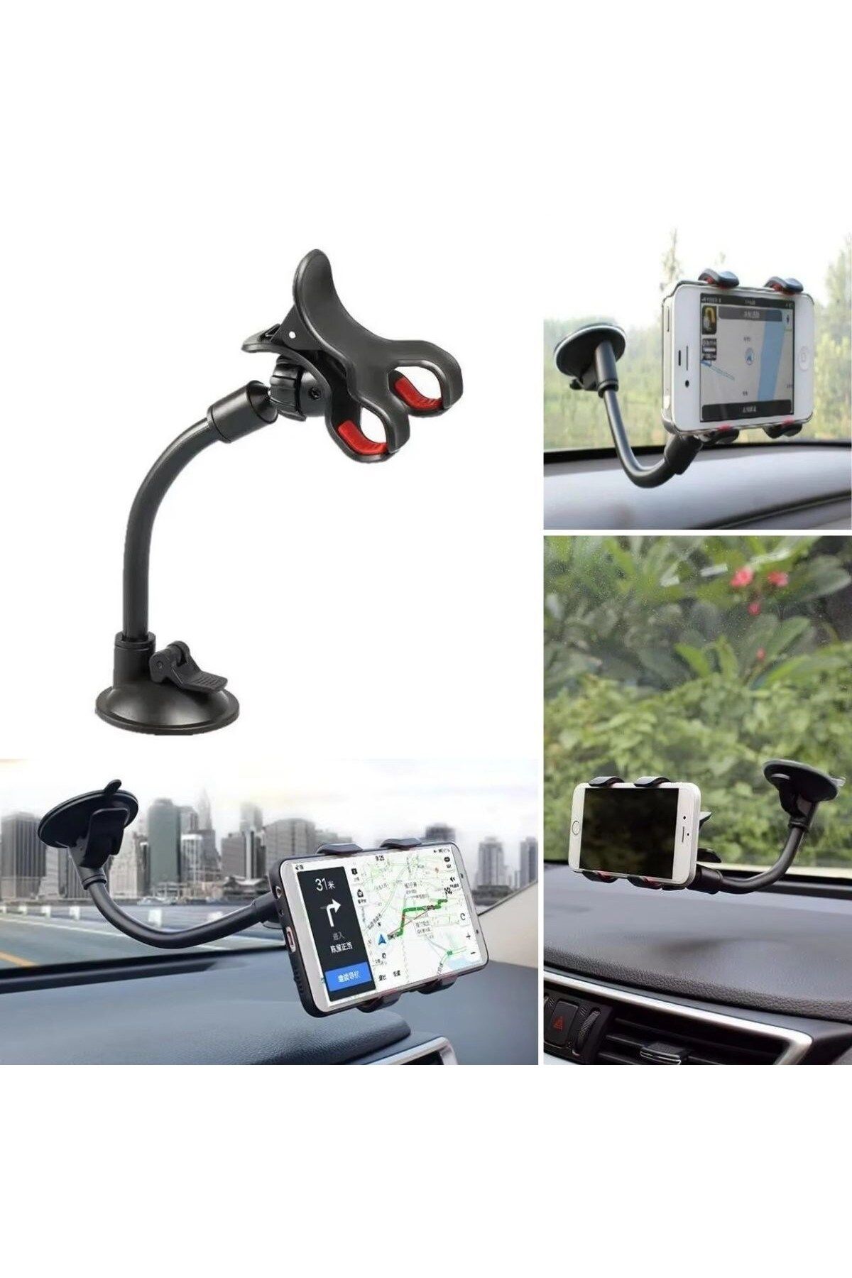 KDROĞLU KDROGLU Akrobat Cama Sabitlenen Güçlü Vakumlu 360 Derece Dönen Tüm Modellere Uyan Oto Telefon T