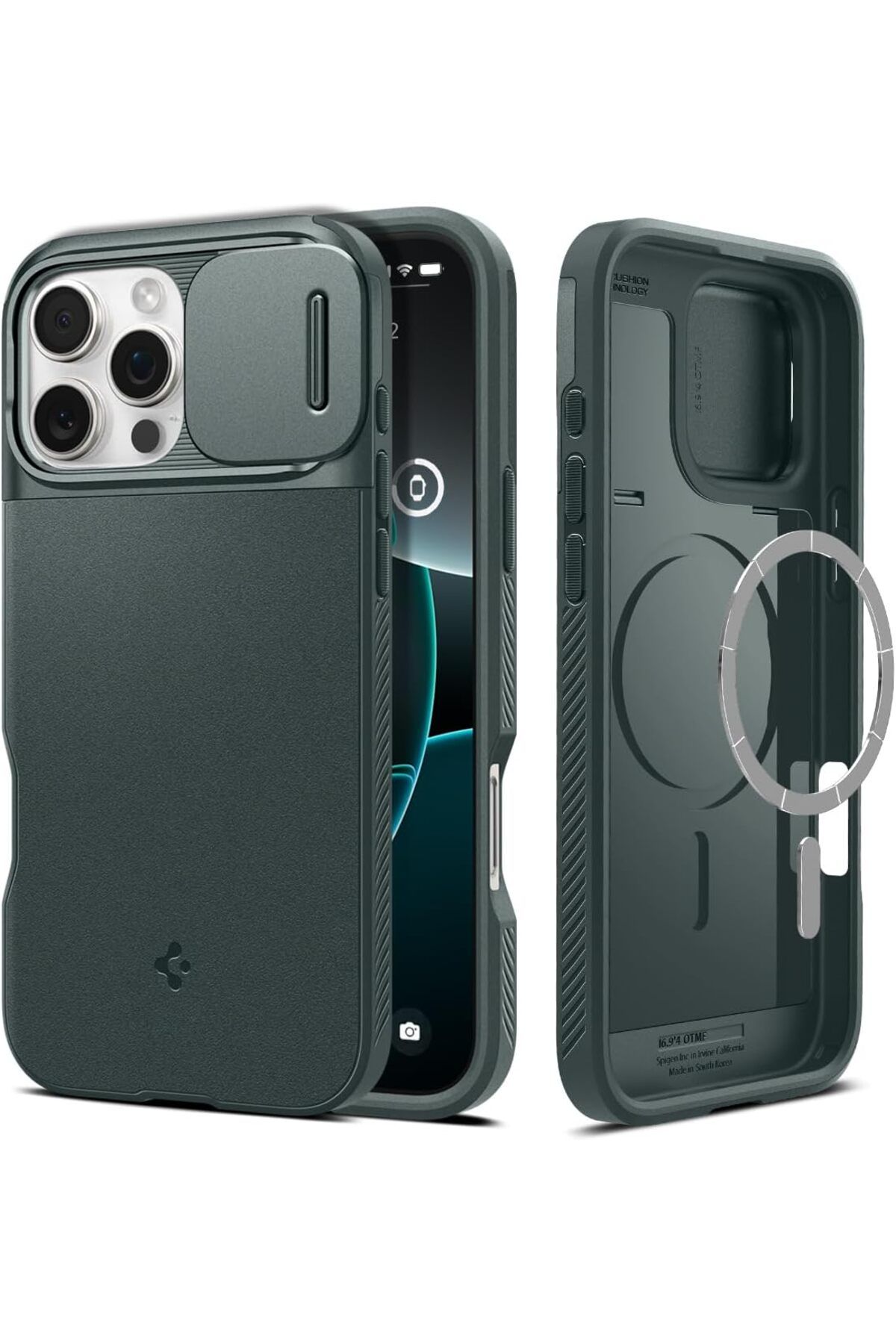 KDROĞLU KDROGLU iPhone 16 Pro Max Kılıf Optik Armor MagFit MagSafe özellikli Abyss Green - ACS08016 New D