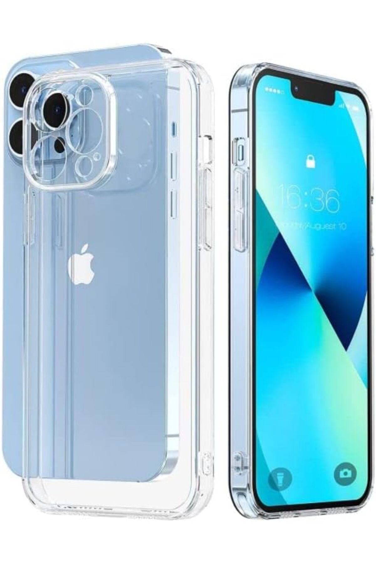 KDROĞLU KDROGLU Trend iPhone 12 Pro Şeffaf Kılıf, Kamera Korumalı 12 Pro (6.1'') Şeffaf Silikon Kılıf