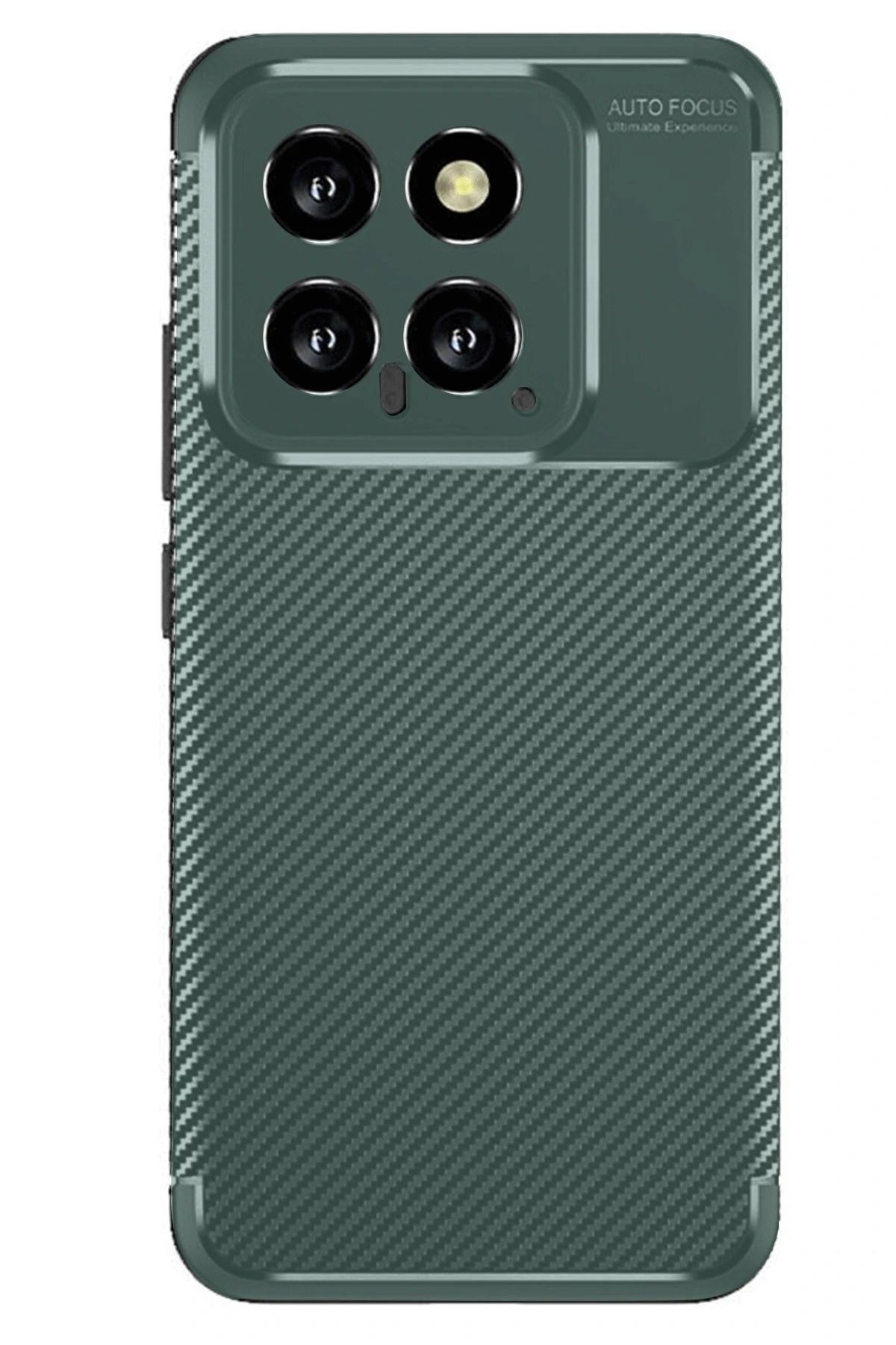 NewFace Xiaomi Mi 14T Kılıf Auto Focus Karbon Kapak - Koyu Yeşil BSTMY