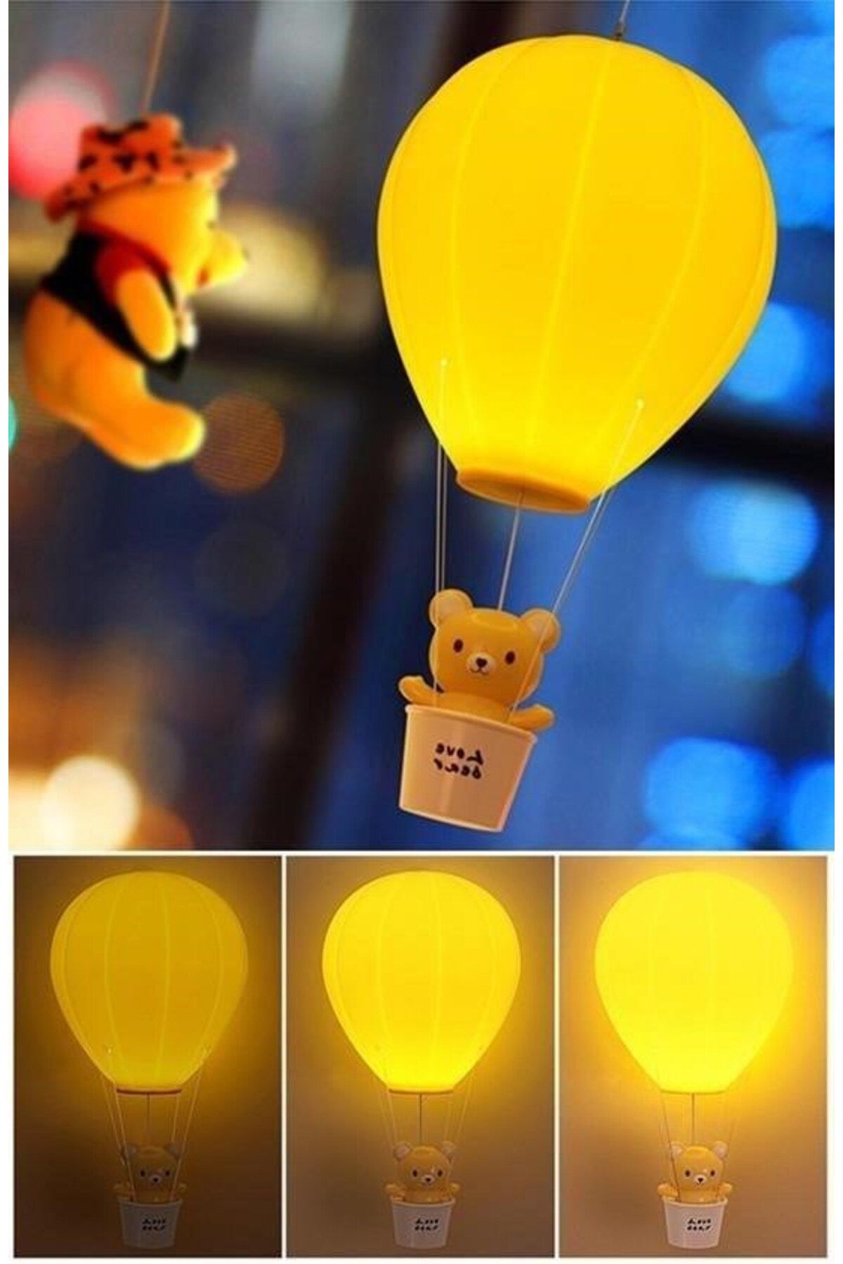 blueb ® Balonlu Ayıcıklı Eğlenceli Dekoratif Gece Lambası Aydınlatması