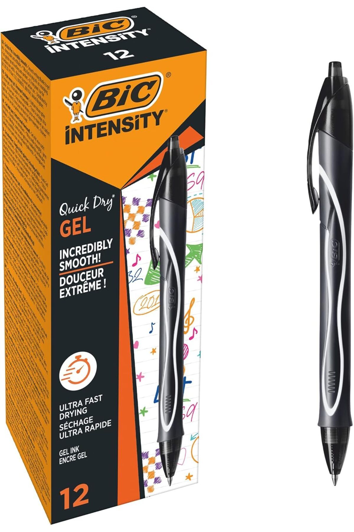 KDROĞLU KDROGLU Gelocity Quick Dry Hızlı Kuruyan Jel Kalem 12'li Kutu Siyah New Desing 1109836