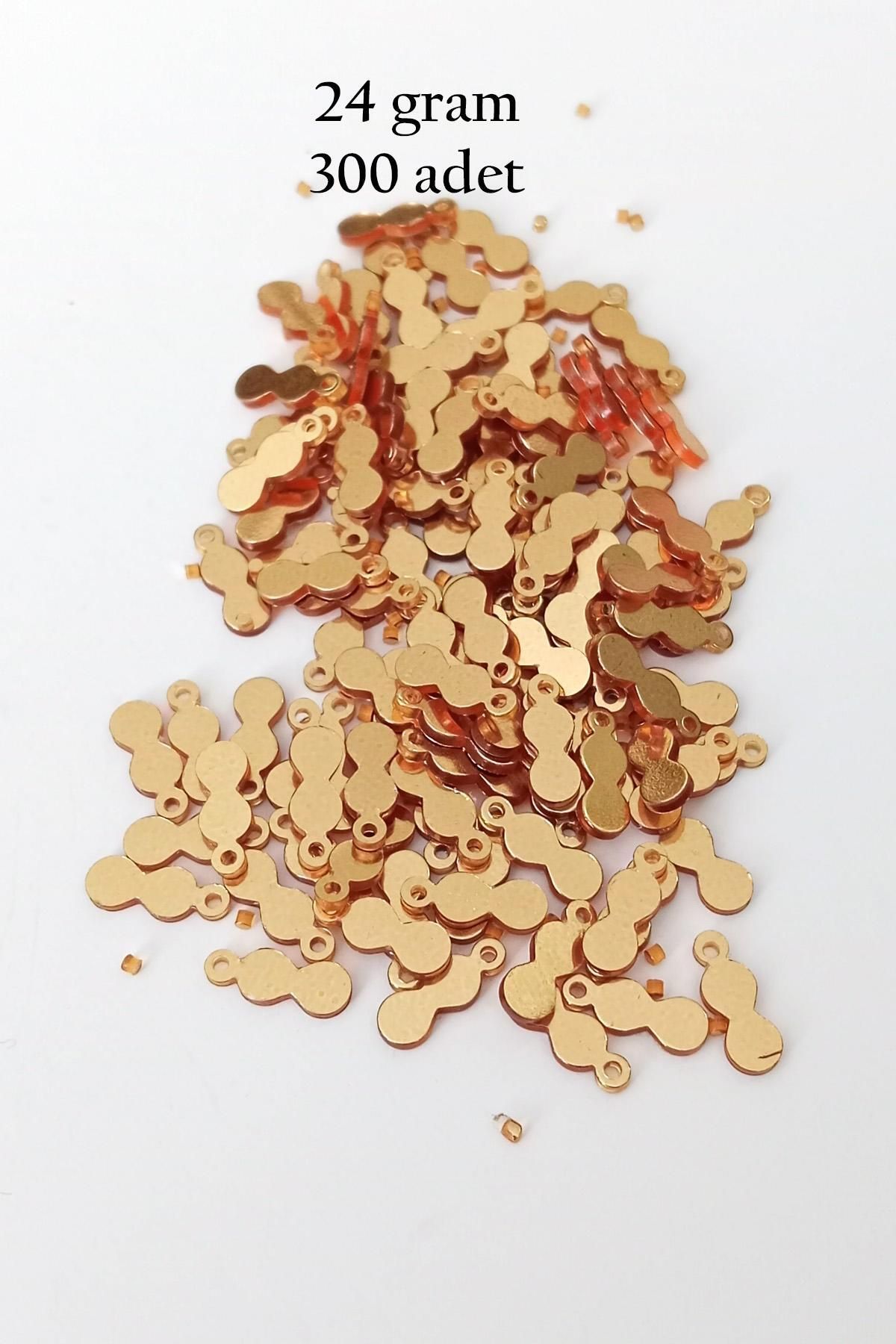 MBB ETİCARET Oya Abiye Bileklik Kolye Pleksi Metalik Plastik Pul Altın Renk 24 gram 300 adet - BNC552