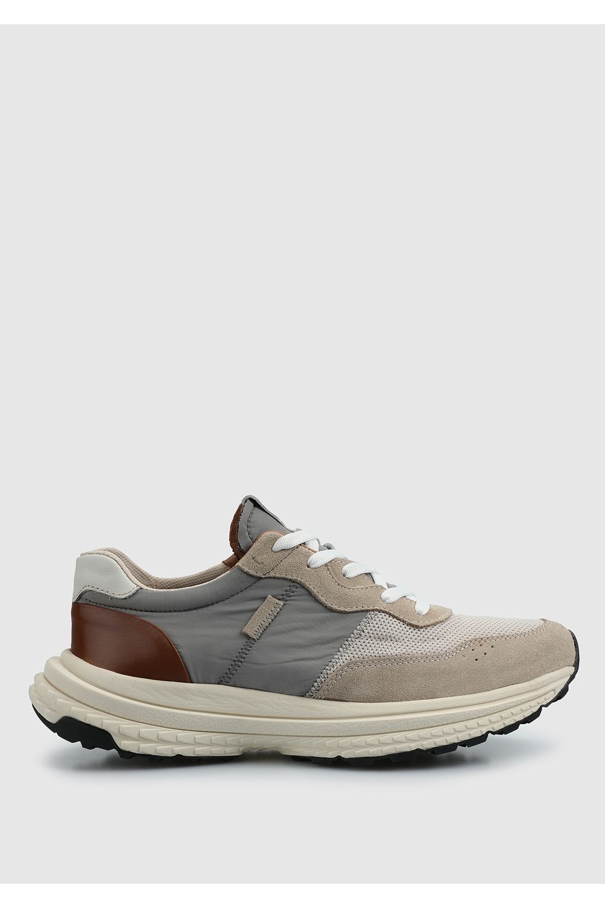 Provoq Bej Deri Erkek Sneaker