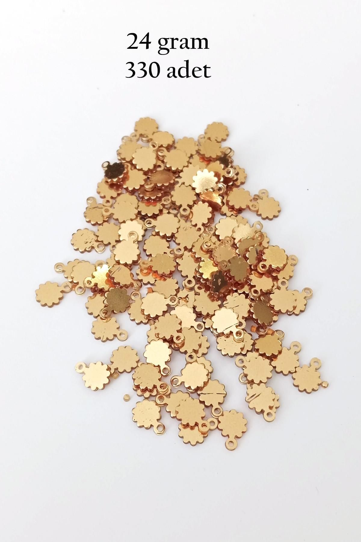 MBB ETİCARET Oya Abiye Bileklik Kolye Pleksi Metalik Plastik Pul Altın Renk 24 gram 330 adet - BNC534
