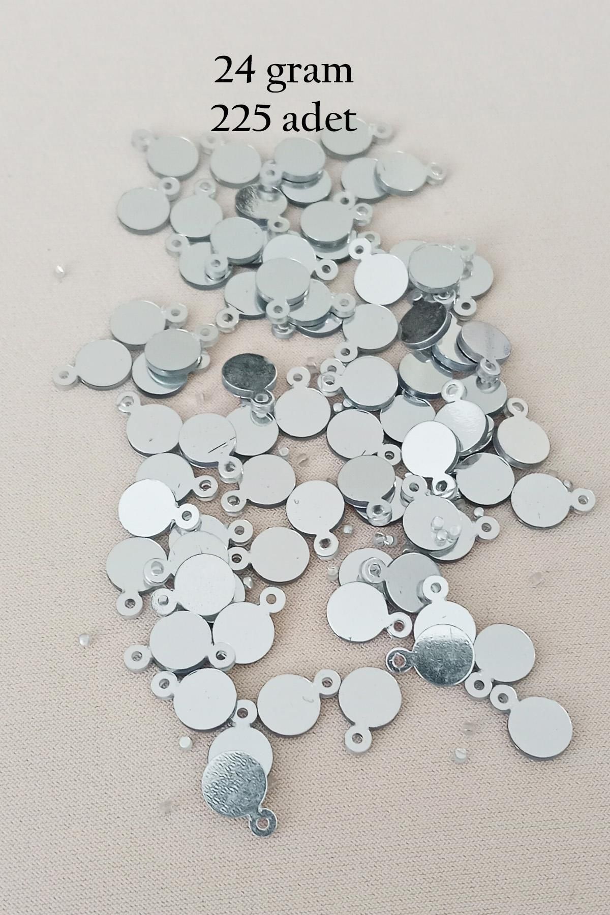 MBB ETİCARET Oya Abiye Bileklik Kolye Pleksi Metalik Plastik Pul Gümüş Renk 24 gram 225 adet - BNC580