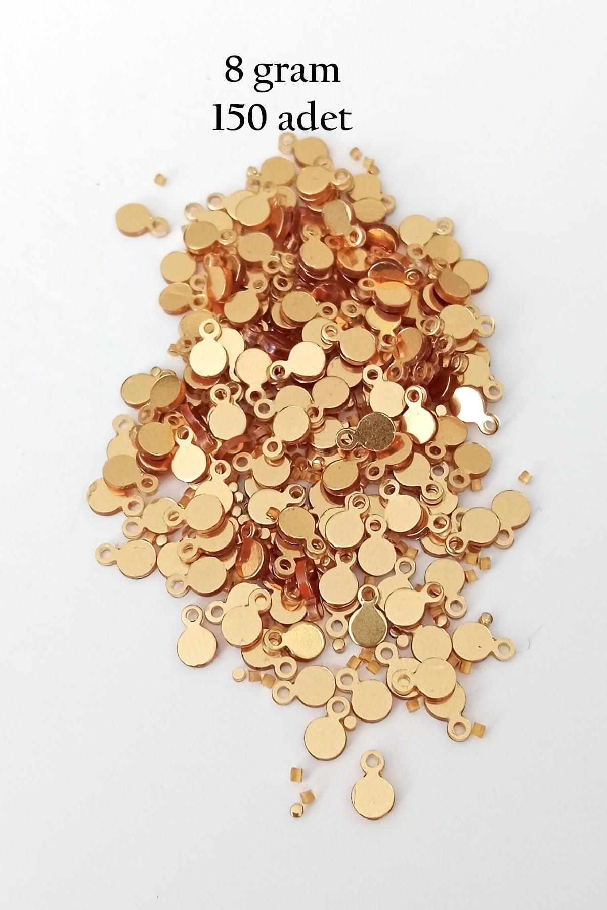 MBB ETİCARET Oya Abiye Bileklik Kolye Pleksi Metalik Plastik Pul Altın Renk 8 gram 150 adet - BNC497