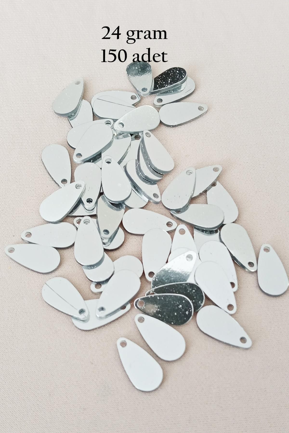 MBB ETİCARET Oya Abiye Bileklik Kolye Pleksi Metalik Plastik Pul Gümüş Renk 24 gram 150 adet - BNC591